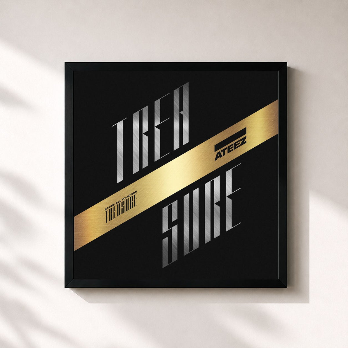 #noir TREASURE EP.FIN : All To Action by ATEEZ as a square framed art print, black 32x32 cm frame
