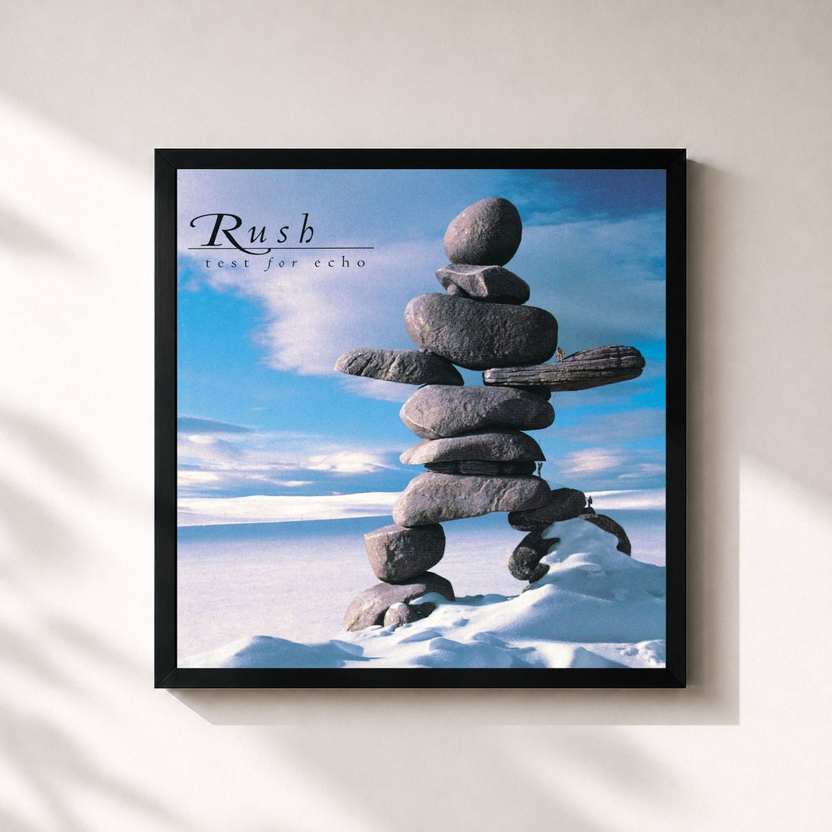#noir Tableau carré de l'album Test for Echo (2004 Remaster) de Rush, cadre noir 32x32 cm