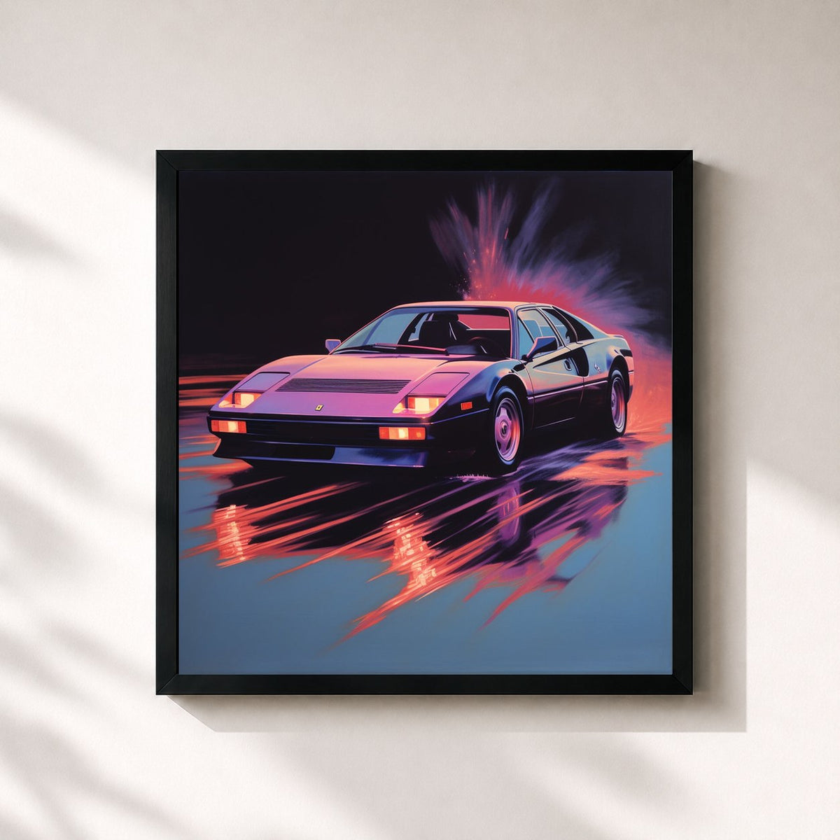 #noir Tableau carré de l'album Khali Sober de Wiz Khalifa, cadre noir 32x32 cm