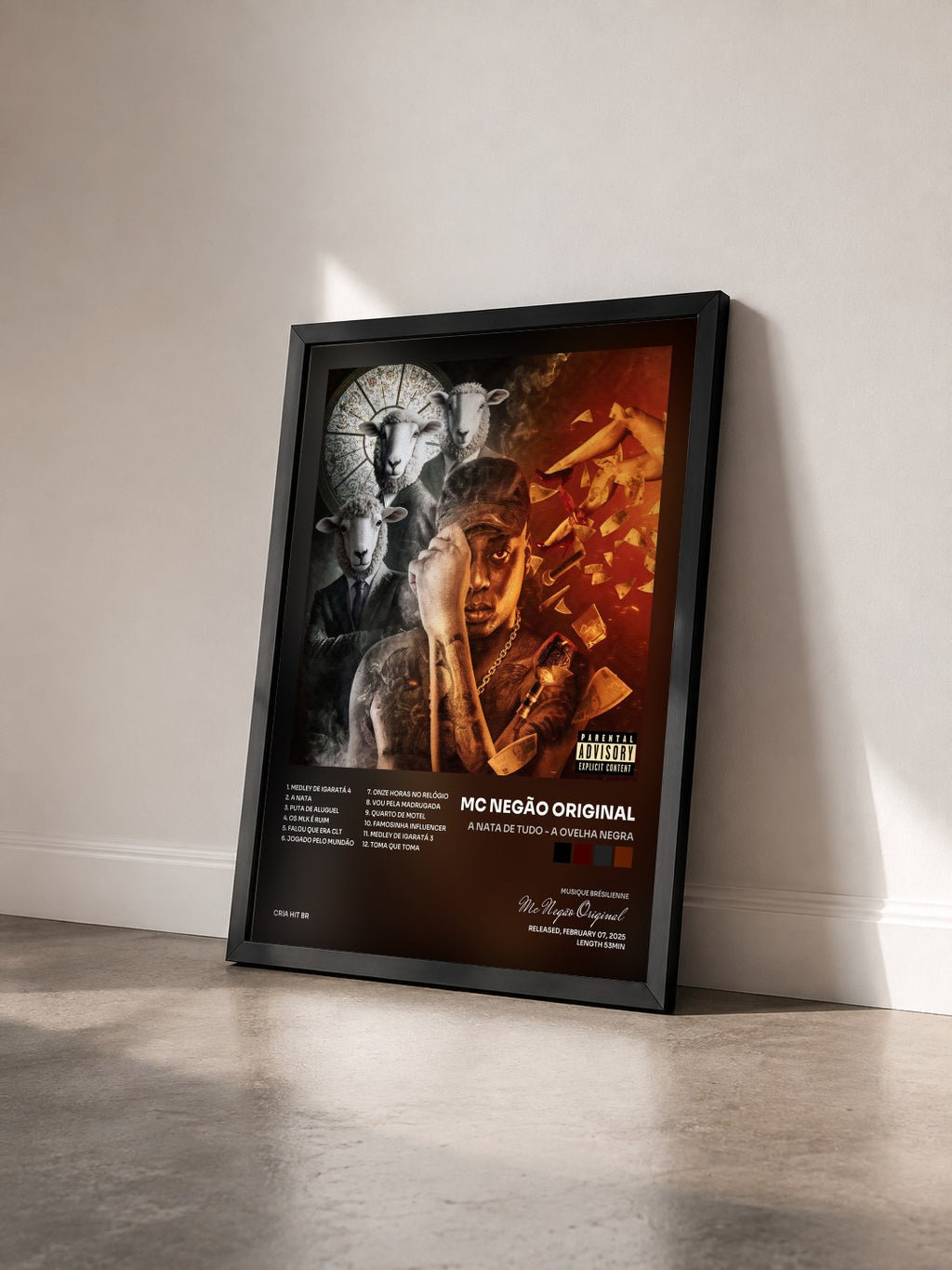 #noir Tableau de l'album A Nata de Tudo - A Ovelha Negra de Mc Negão Original vu de trois quarts, cadre noir