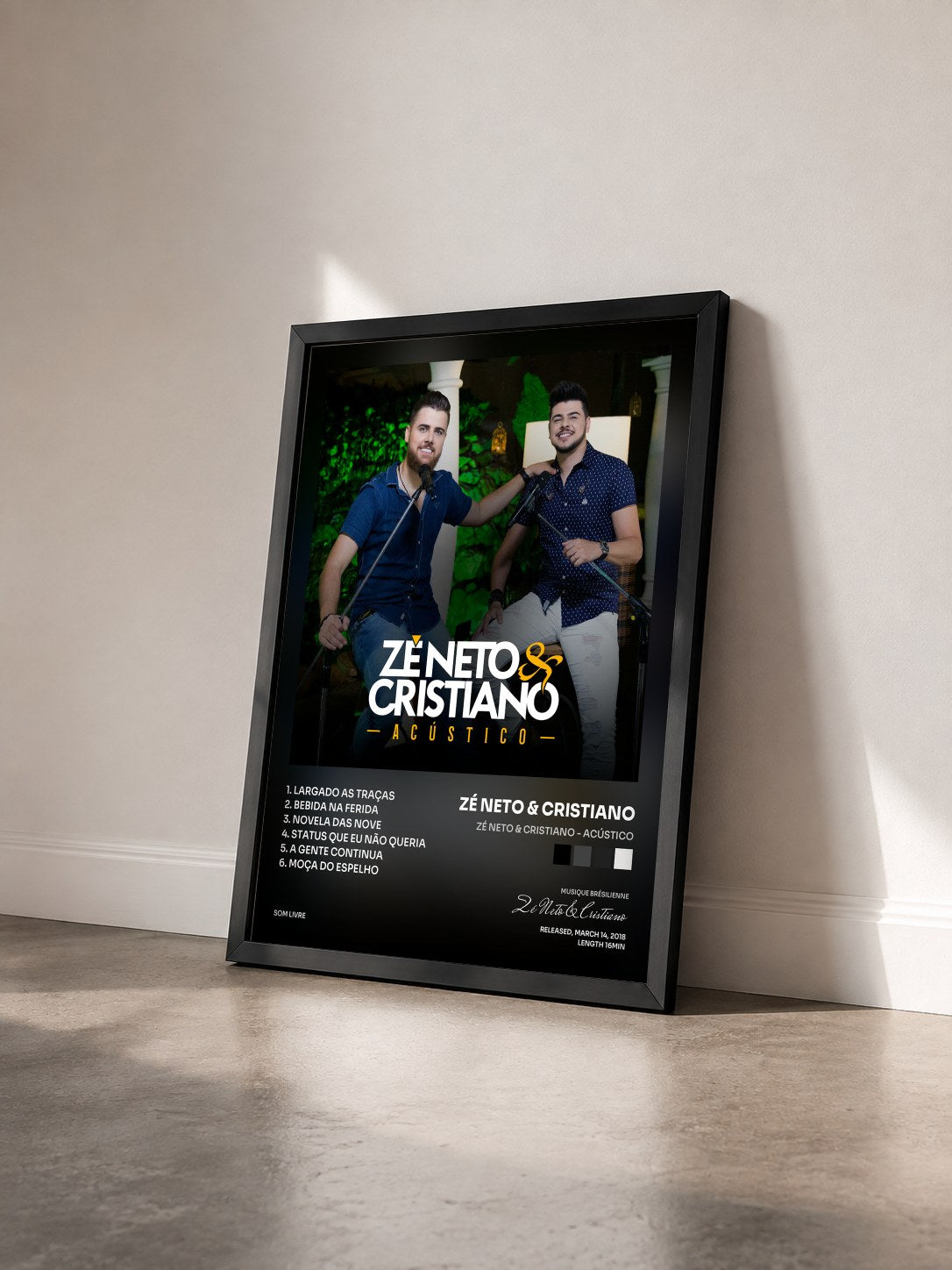 #noir Tableau de l'album Zé Neto & Cristiano - Acústico de Zé Neto & Cristiano vu de trois quarts, cadre noir
