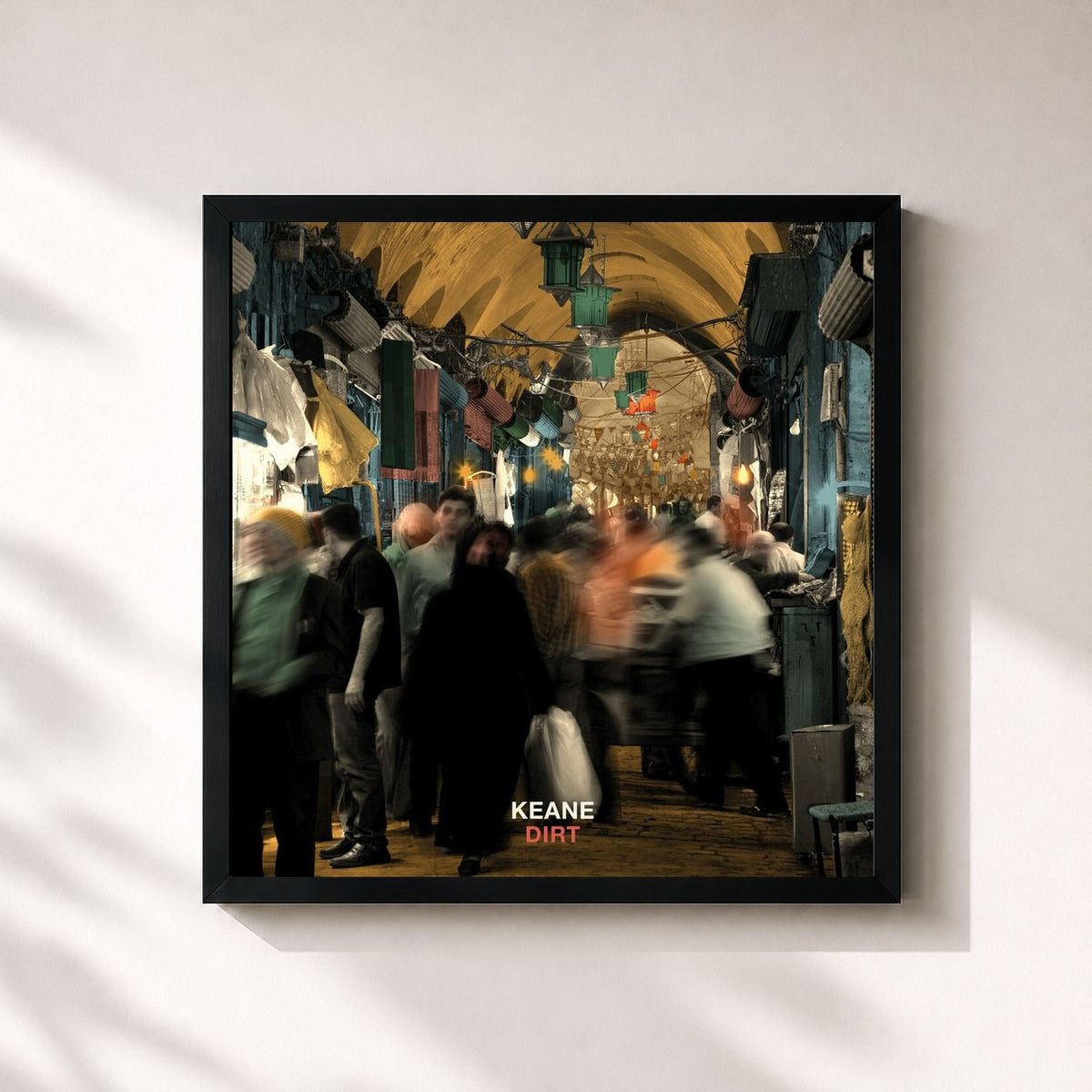 #noir Tableau carré de l'album Dirt de Keane, cadre noir 32x32 cm