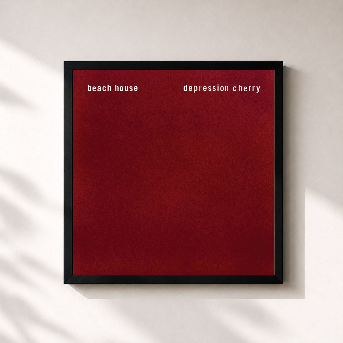 #noir Tableau carré de l'album Depression Cherry de Beach House, cadre noir 32x32 cm