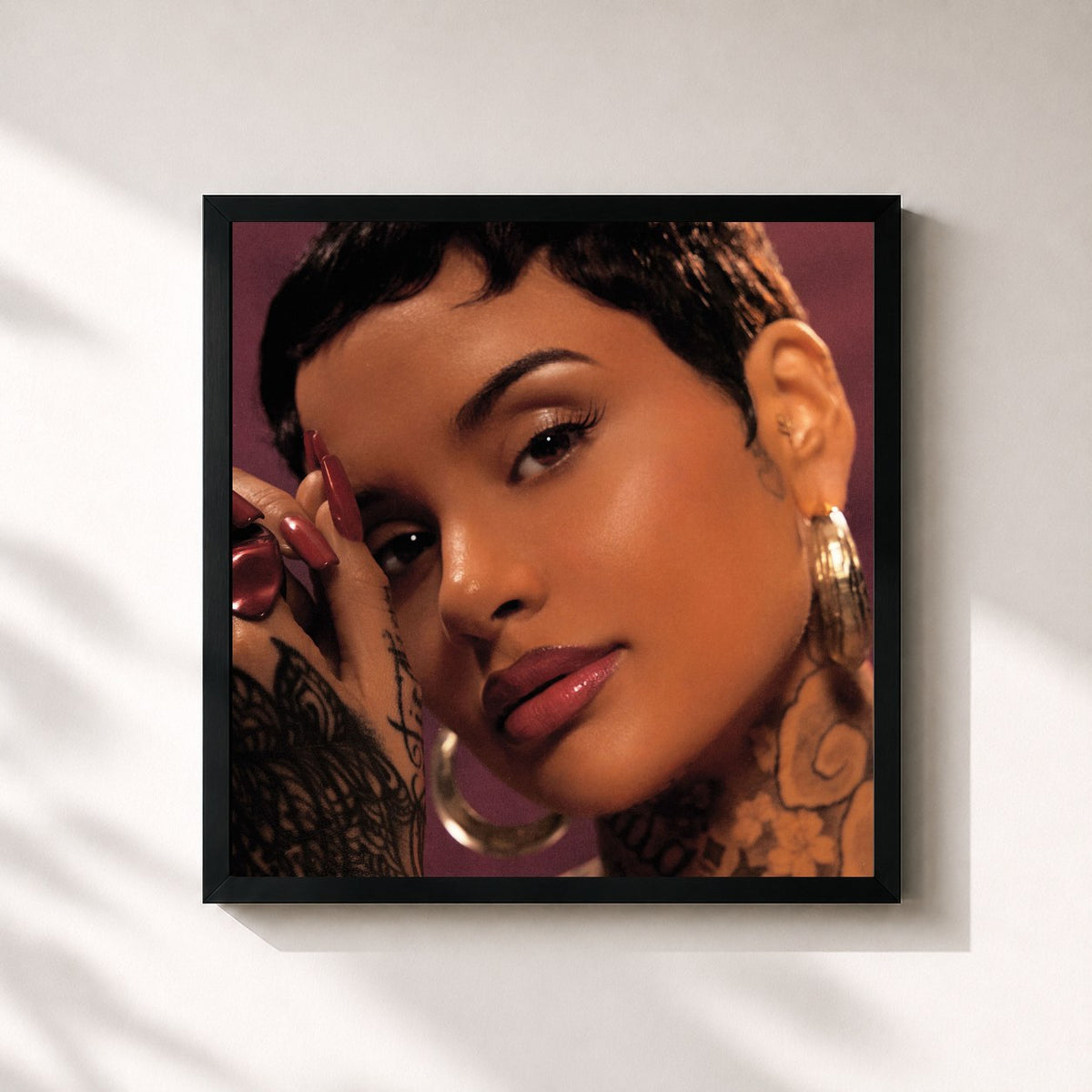 #noir Kehlani by Kehlani as a square framed art print, black 32x32 cm frame