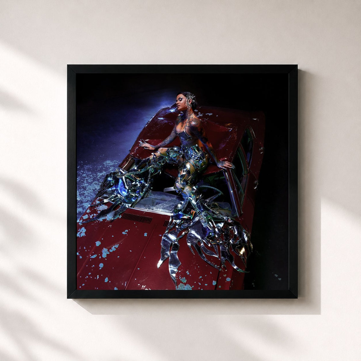 #noir CRASH by Kehlani as a square framed art print, black 32x32 cm frame