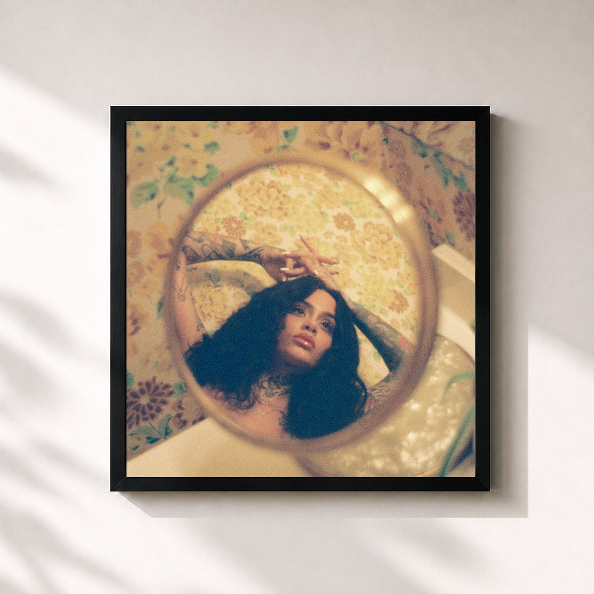 #noir While We Wait by Kehlani as a square framed art print, black 32x32 cm frame
