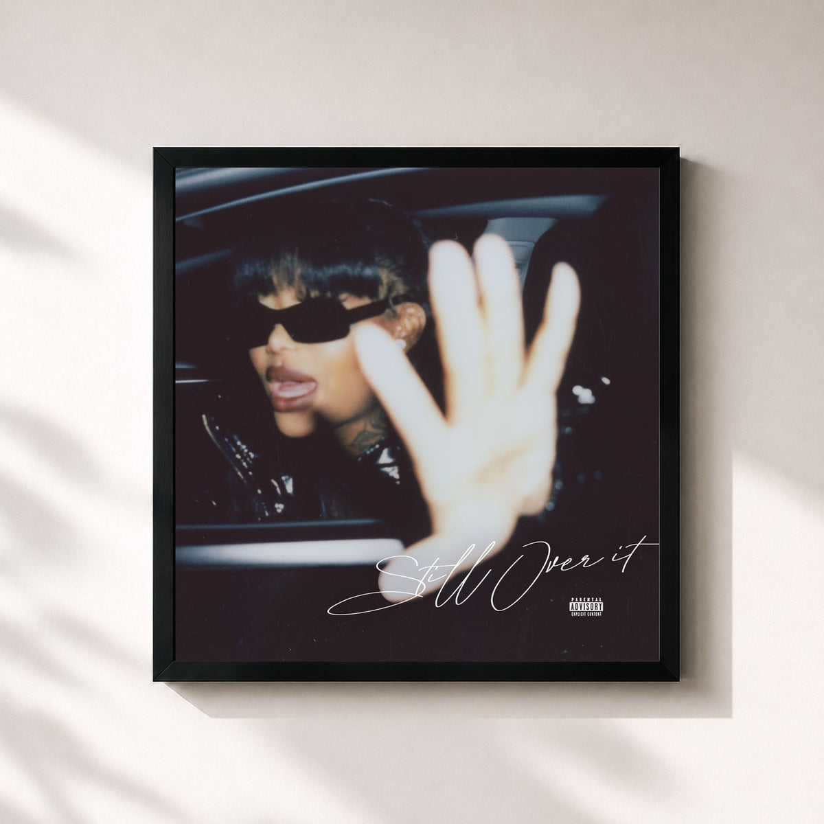 #noir Tableau carré de l'album Still Over It de Summer Walker, cadre noir 32x32 cm