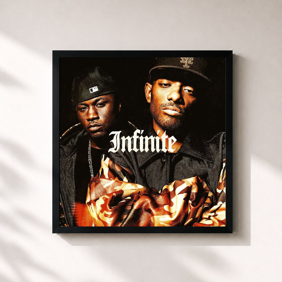 #noir Tableau carré de l'album Infinite de Mobb Deep, cadre noir 32x32 cm