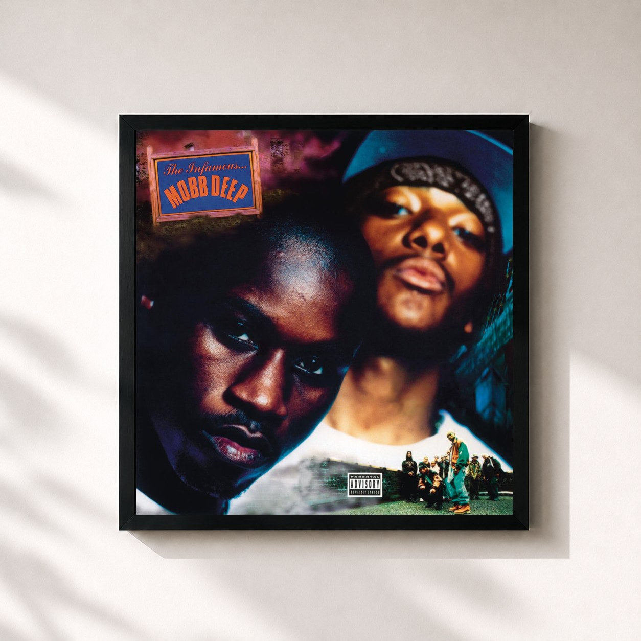 #noir The Infamous by Mobb Deep as a square framed art print, black 32x32 cm frame