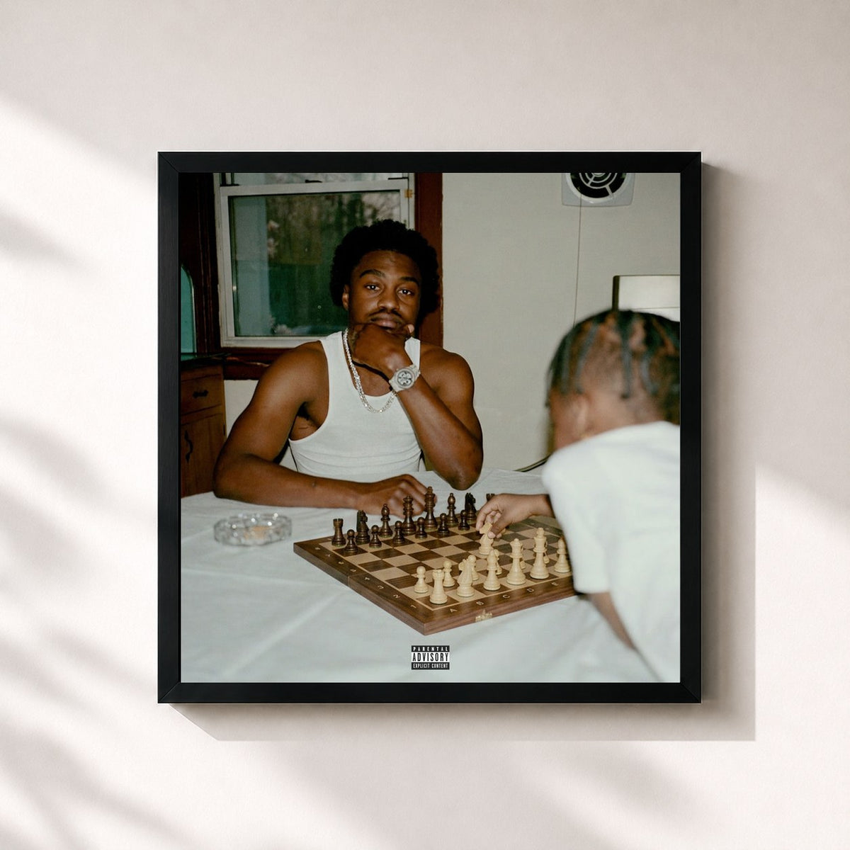 #noir Tableau carré de l'album They Just Ain't You de Lil Tjay, cadre noir 32x32 cm