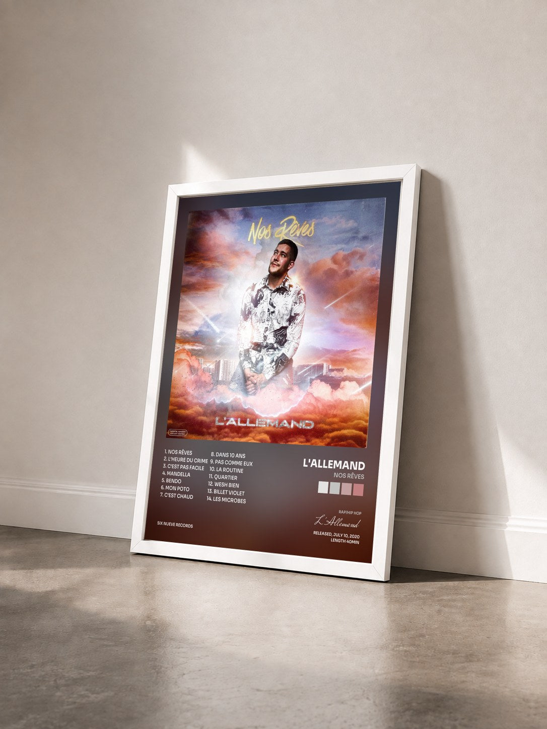 #blanc Tableau de l'album Nos rêves de L'Allemand vu de trois quarts, cadre blanc