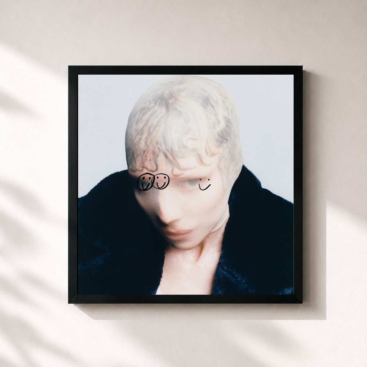 #noir Tableau carré de l'album The Afterparty de Lykke Li, cadre noir 32x32 cm