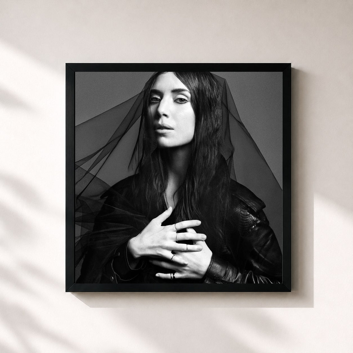 #noir Tableau carré de l'album I Never Learn de Lykke Li, cadre noir 32x32 cm