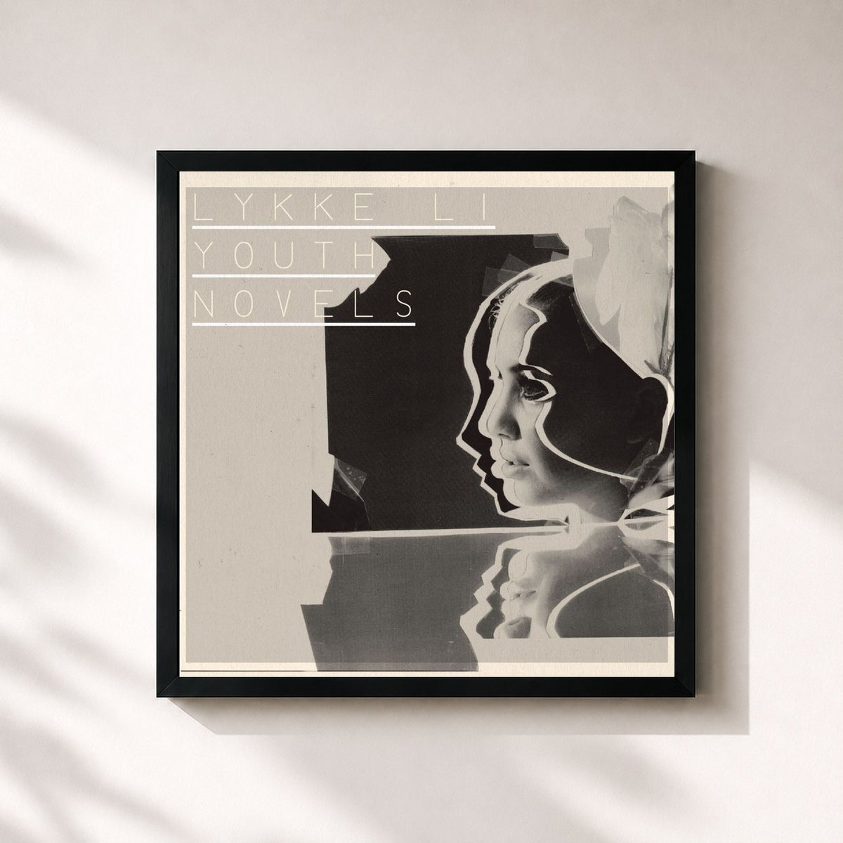 #noir Tableau carré de l'album Youth Novels de Lykke Li, cadre noir 32x32 cm