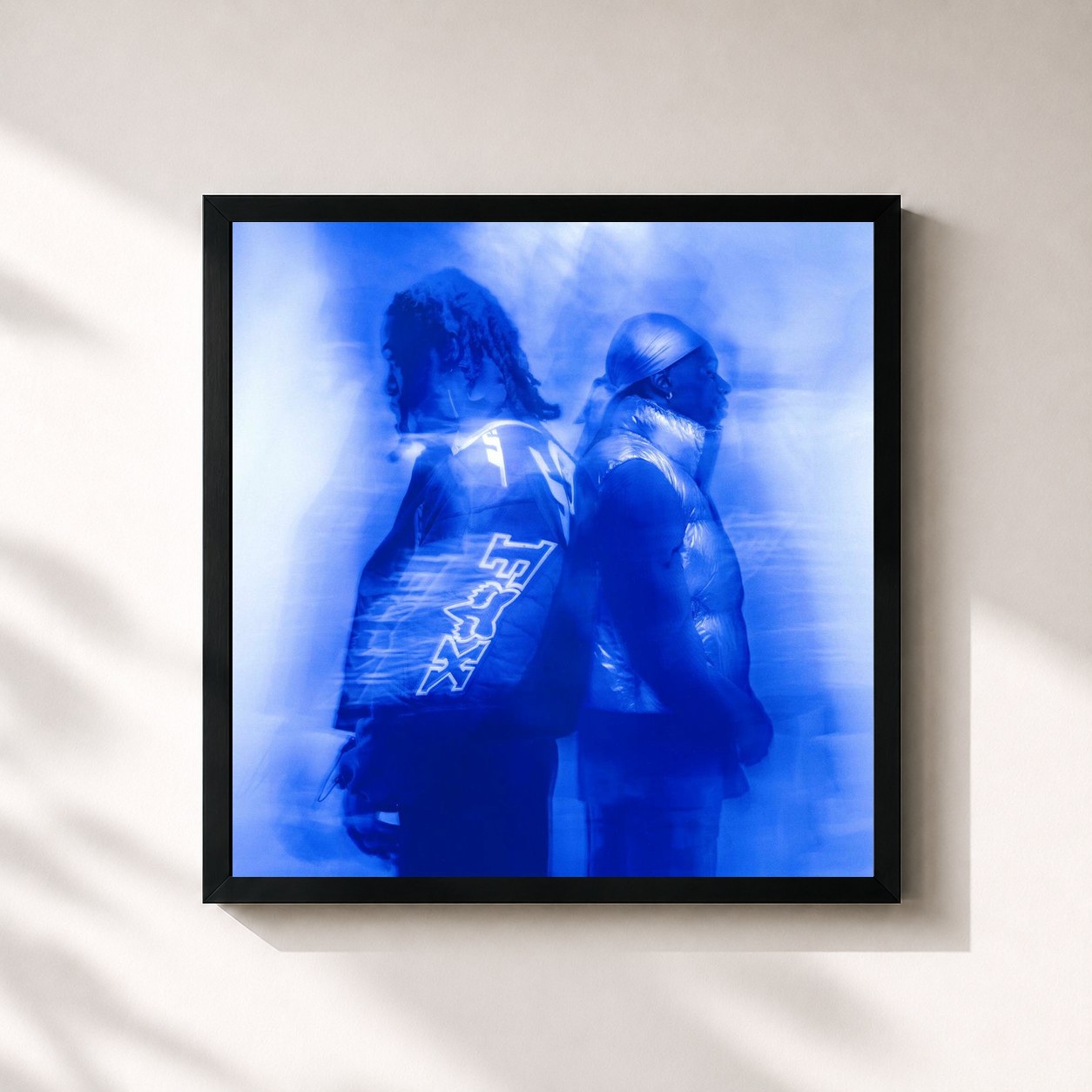 #noir Tableau carré de l'album LA MELO EST GANGX de Gazo, cadre noir 32x32 cm