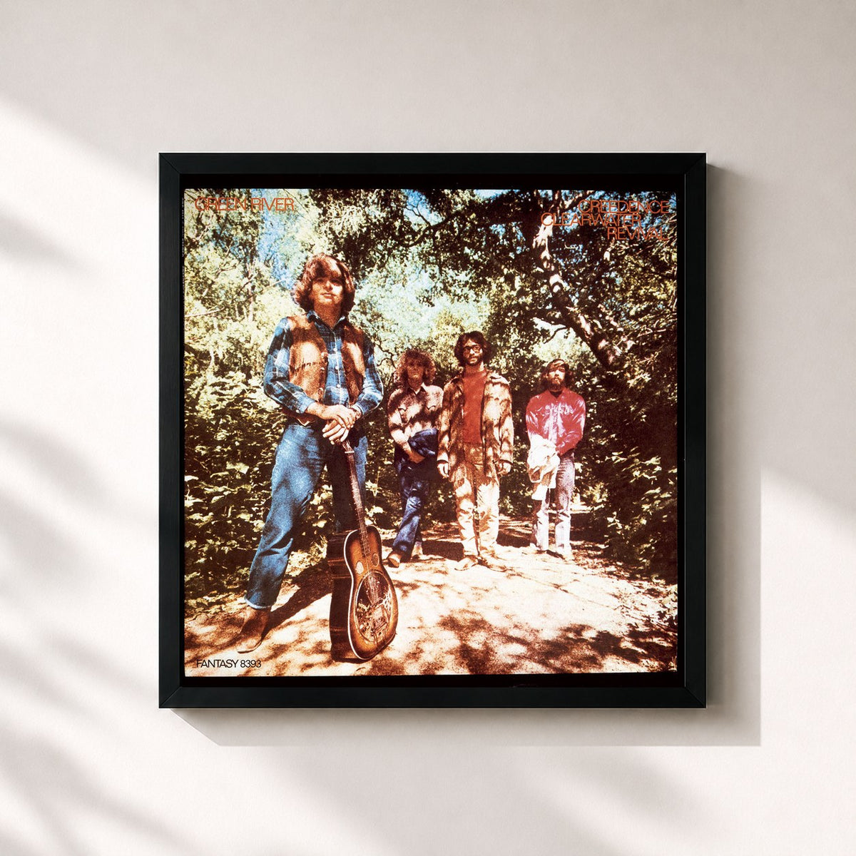 #noir Green River (Expanded Edition) by Creedence Clearwater Revival as a square framed art print, black 32x32 cm frame