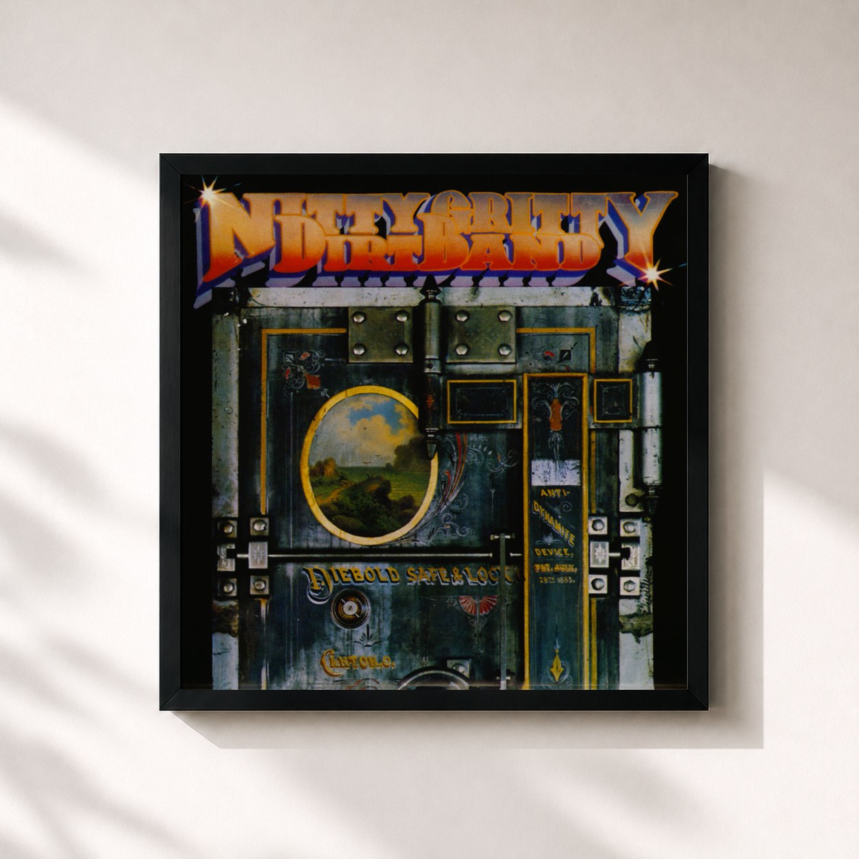 #noir Tableau carré de l'album Dirt, Silver & Gold de Nitty Gritty Dirt Band, cadre noir 32x32 cm