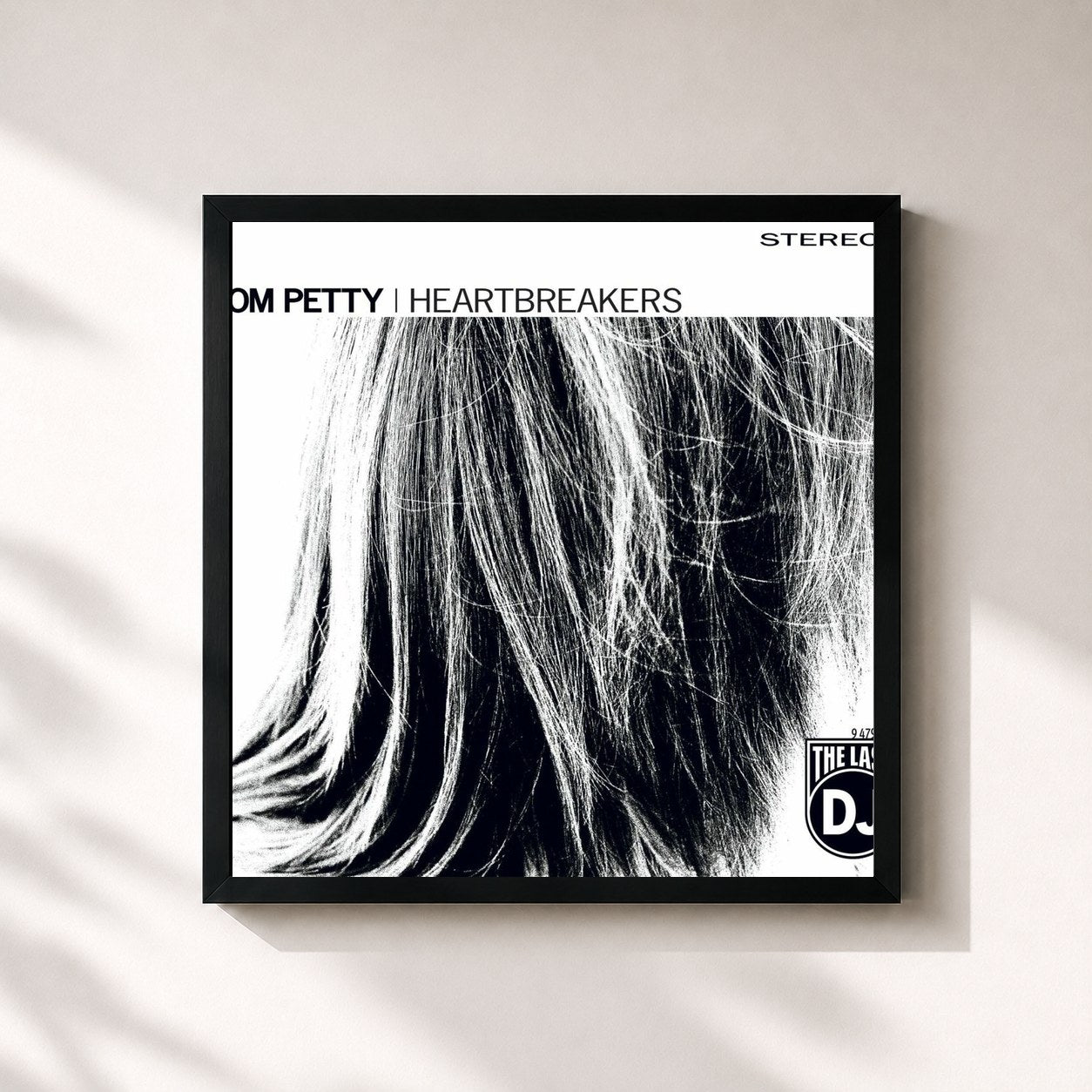 #noir Tableau carré de l'album The Last DJ de Tom Petty and the Heartbreakers, cadre noir 32x32 cm