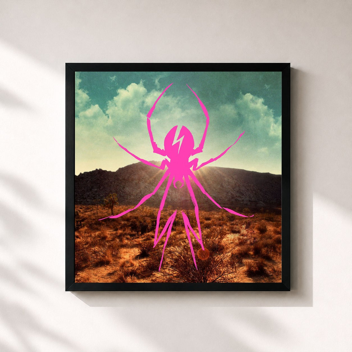 #noir Tableau carré de l'album Danger Days: The True Lives of the Fabulous Killjoys (Deluxe Edition) de My Chemical Romance, cadre noir 32x32 cm