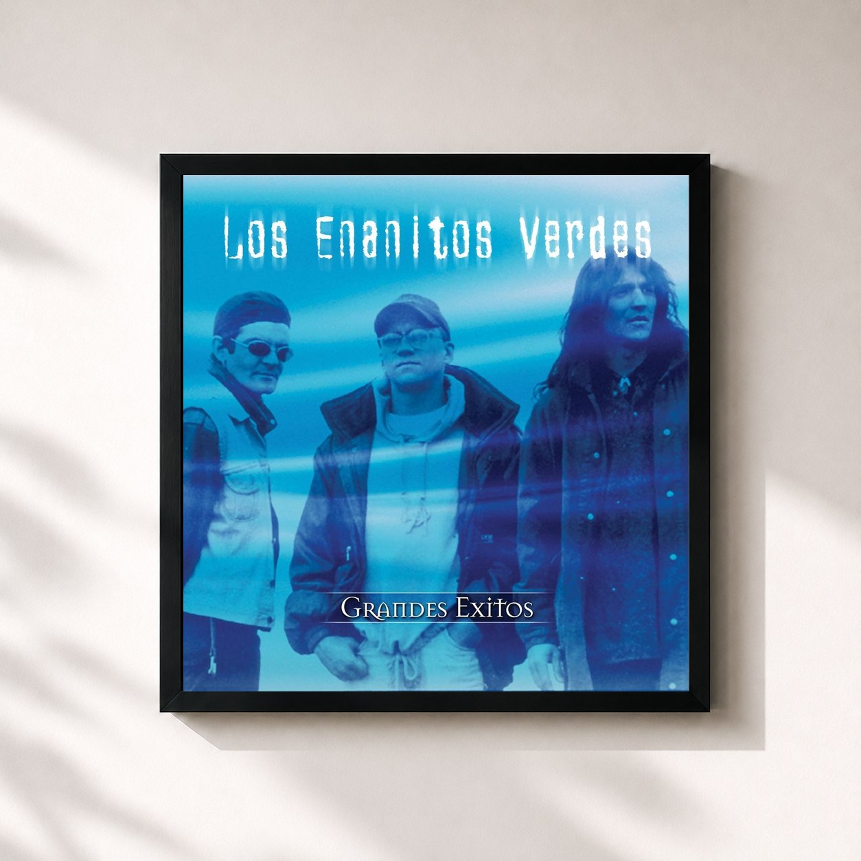 #noir Tableau carré de l'album Coleccion Aniversario de Los Enanitos Verdes, cadre noir 32x32 cm