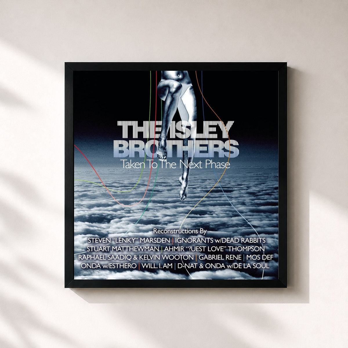 #noir Tableau carré de l'album The Isley Brothers: Taken To The Next Phase (Reconstructions) de The Isley Brothers, cadre noir 32x32 cm