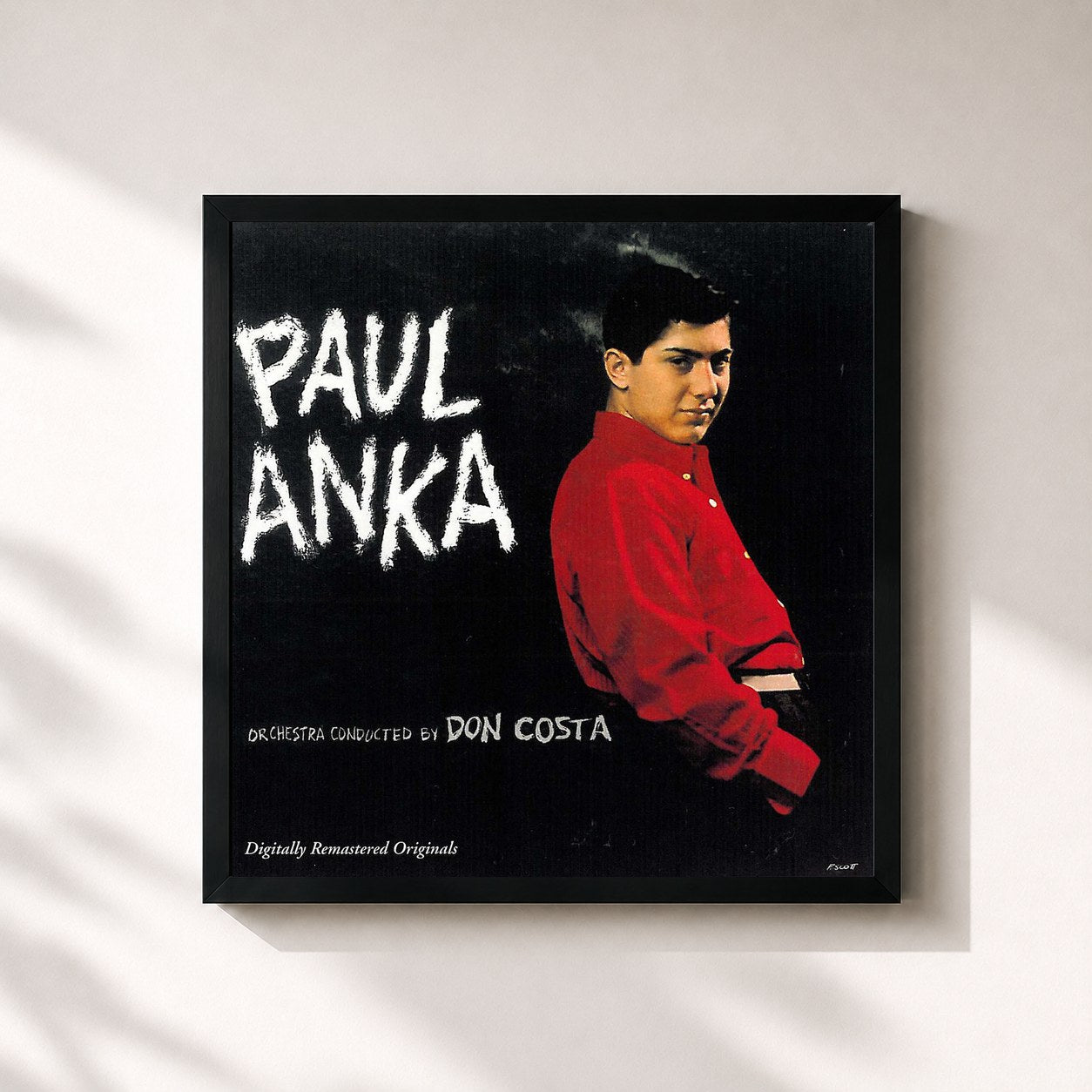 #noir Tableau carré de l'album Paul Anka: Orchestra Conducted by Don Costa (Remastered) de Paul Anka, cadre noir 32x32 cm