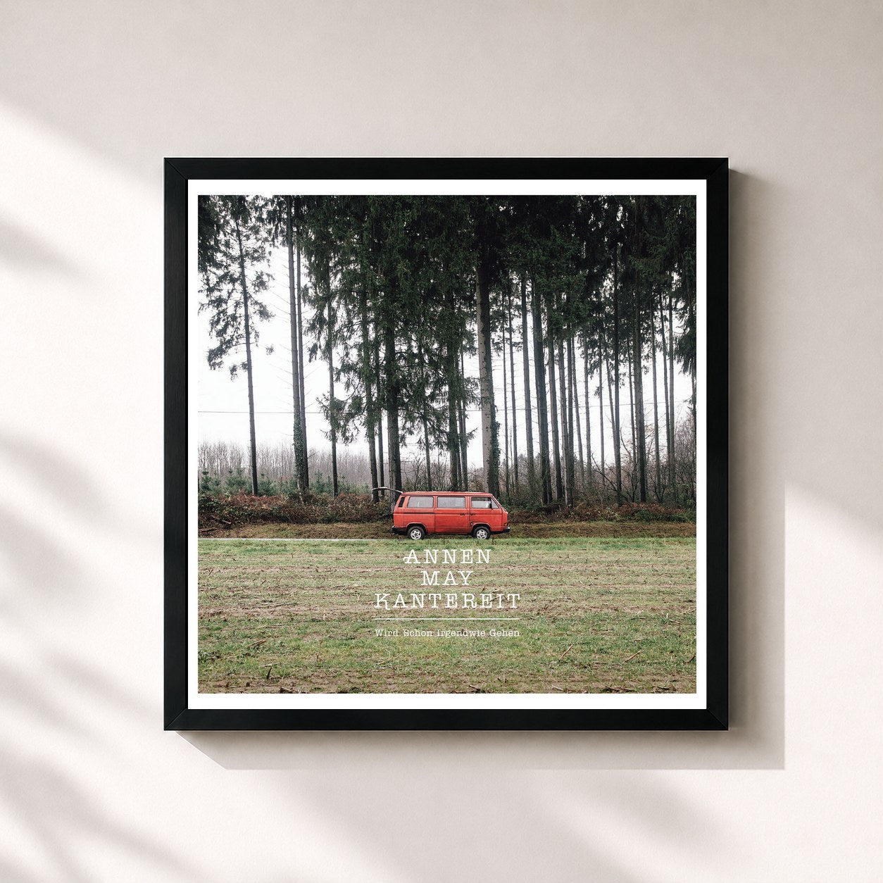 #noir Tableau carré de l'album Wird schon irgendwie gehen (EP) de AnnenMayKantereit, cadre noir 32x32 cm
