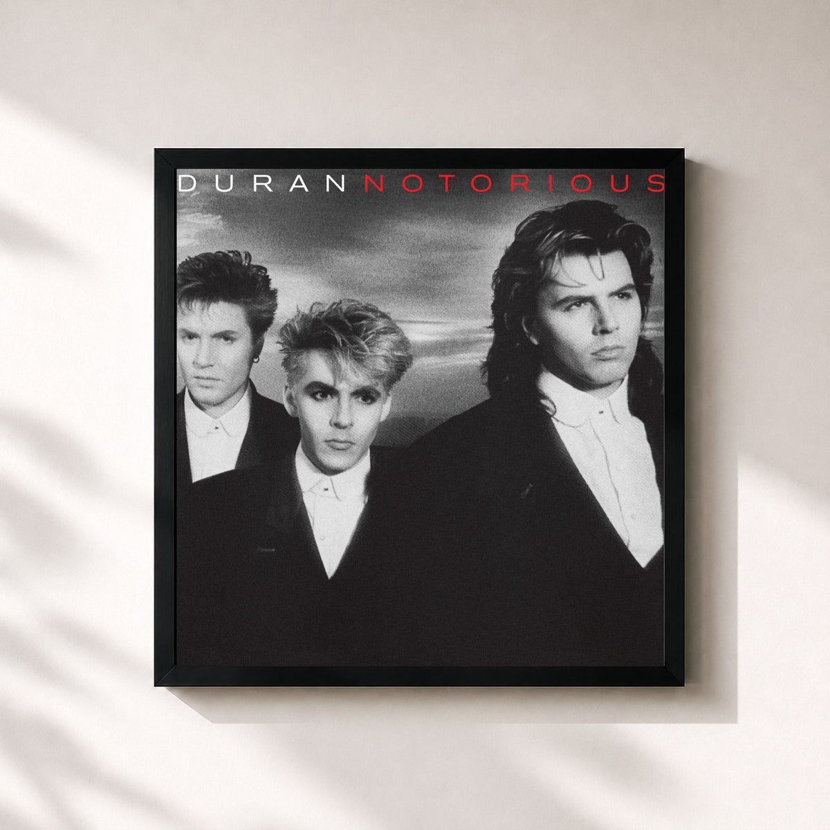 #noir Tableau carré de l'album Notorious (Deluxe Edition) de Duran Duran, cadre noir 32x32 cm