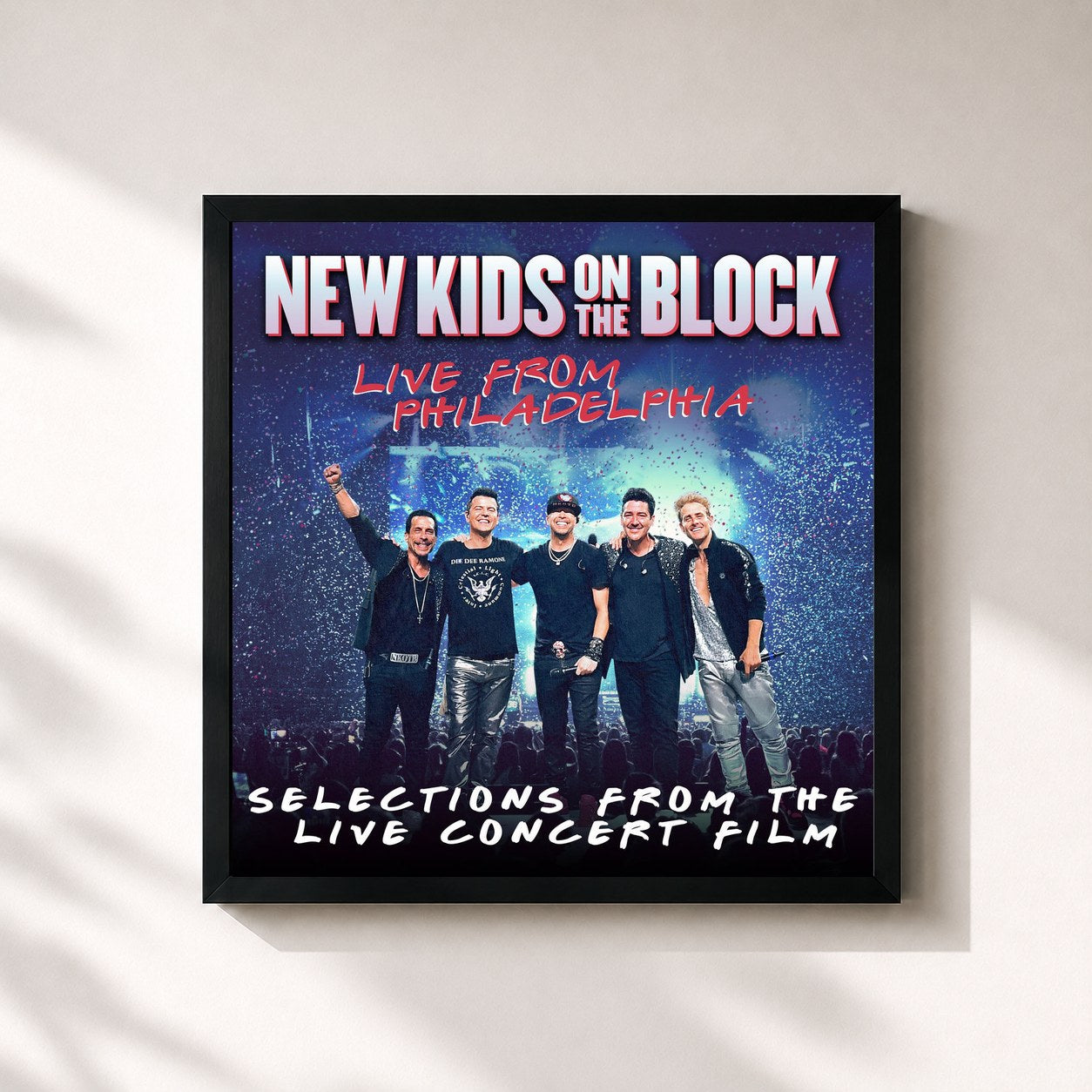 #noir Tableau carré de l'album Selections From Philadelphia 2022 de New Kids on the Block, cadre noir 32x32 cm