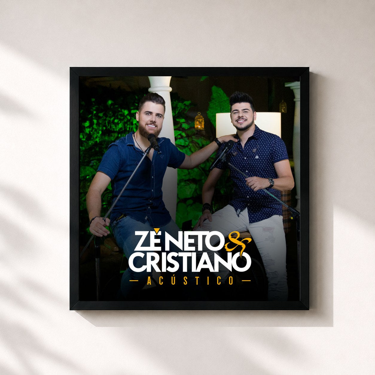 #noir Tableau carré de l'album Zé Neto & Cristiano - Acústico de Zé Neto & Cristiano, cadre noir 32x32 cm