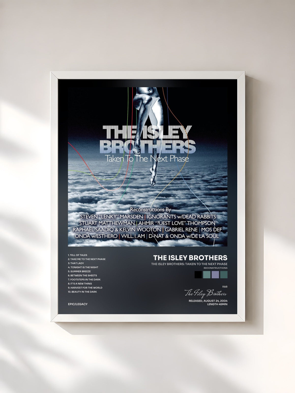 #blanc Tableau de l'album The Isley Brothers: Taken To The Next Phase (Reconstructions) de The Isley Brothers, cadre blanc, imprimé et encadré en France
