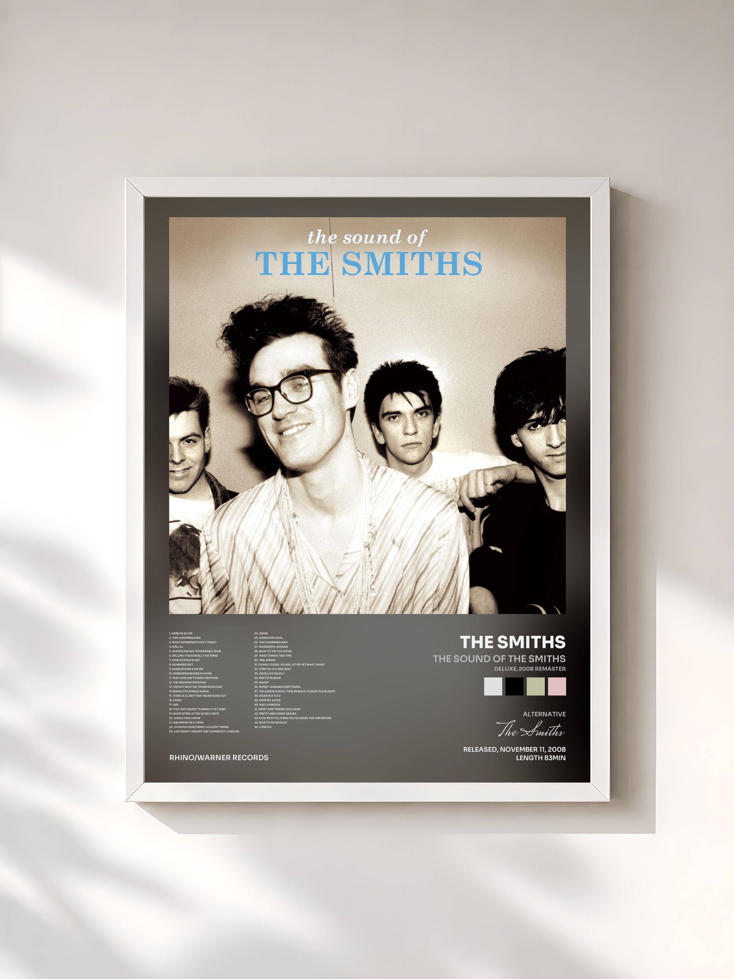 #blanc The Sound of the Smiths (Deluxe; 2008 Remaster) by The Smiths as a framed art print, white frame, printed and framed in France