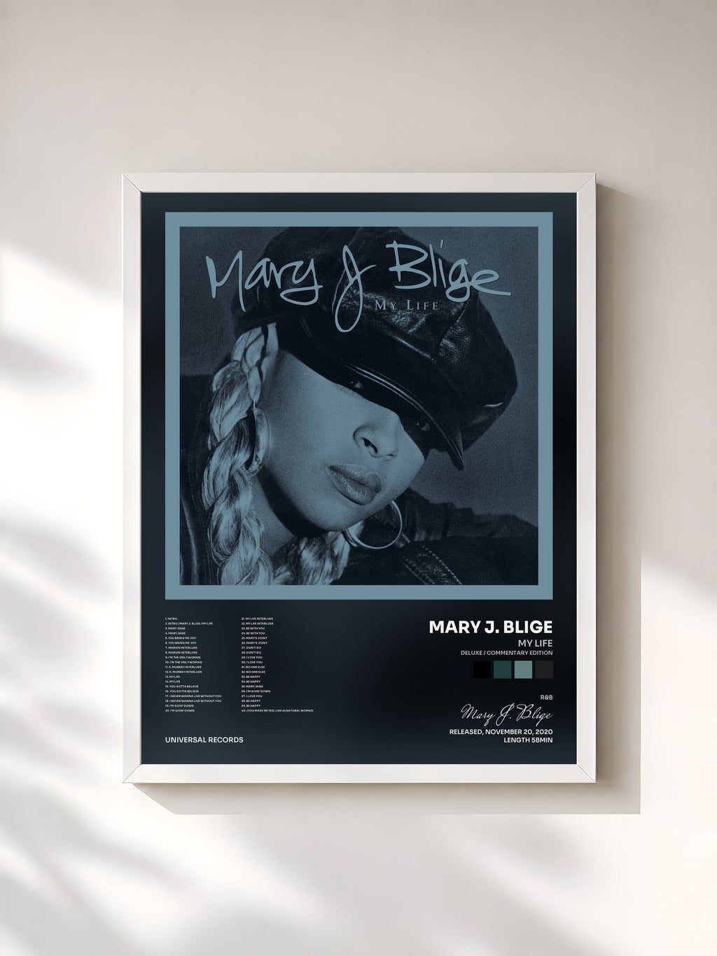#blanc My Life (Deluxe / Commentary Edition) von Mary J. Blige als gerahmter Kunstdruck, weißer Rahmen, gedruckt und gerahmt in Frankreich