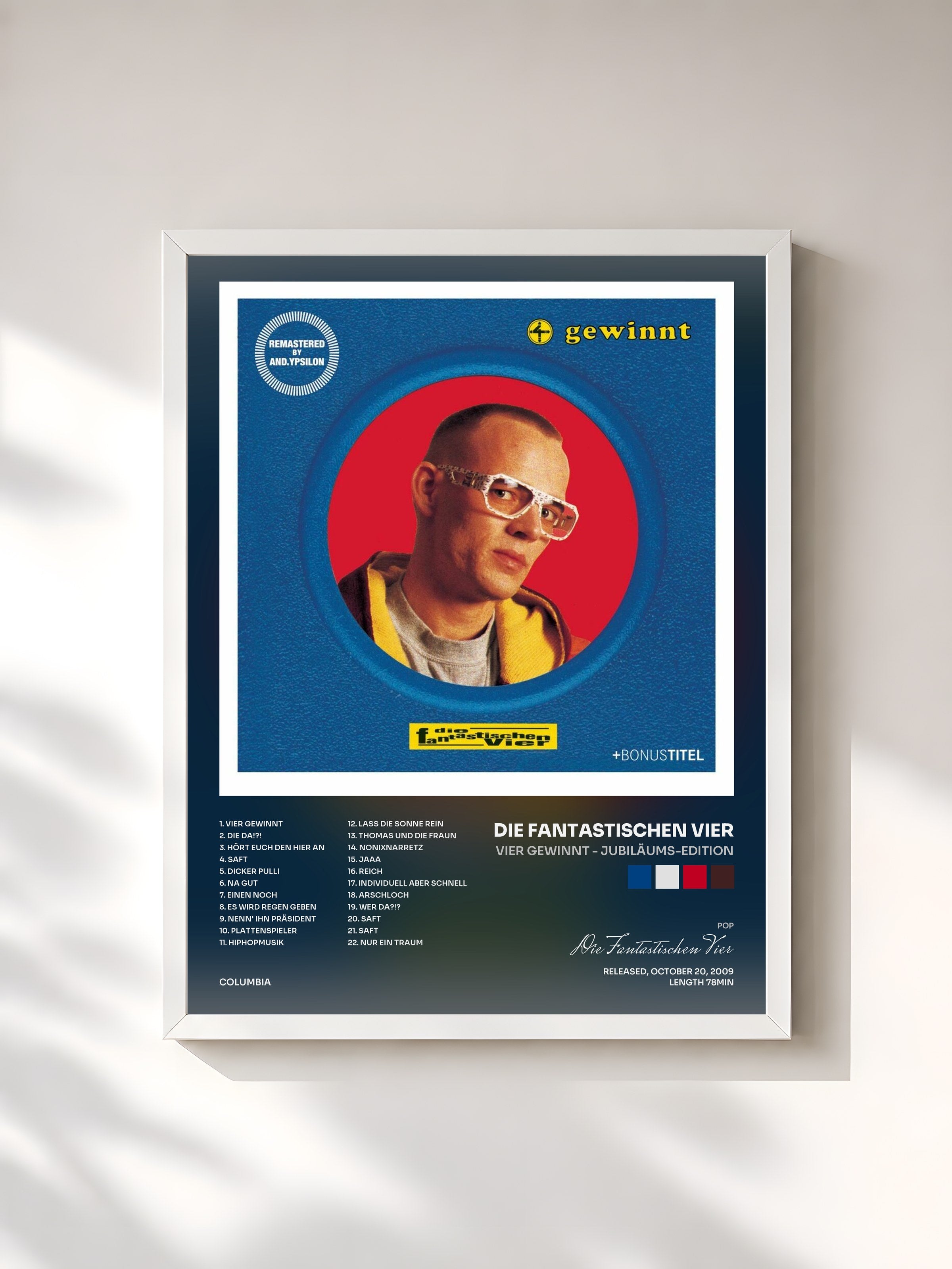 #blanc Tableau de l'album Vier gewinnt - Jubiläums-Edition de Die Fantastischen Vier, cadre blanc, imprimé et encadré en France