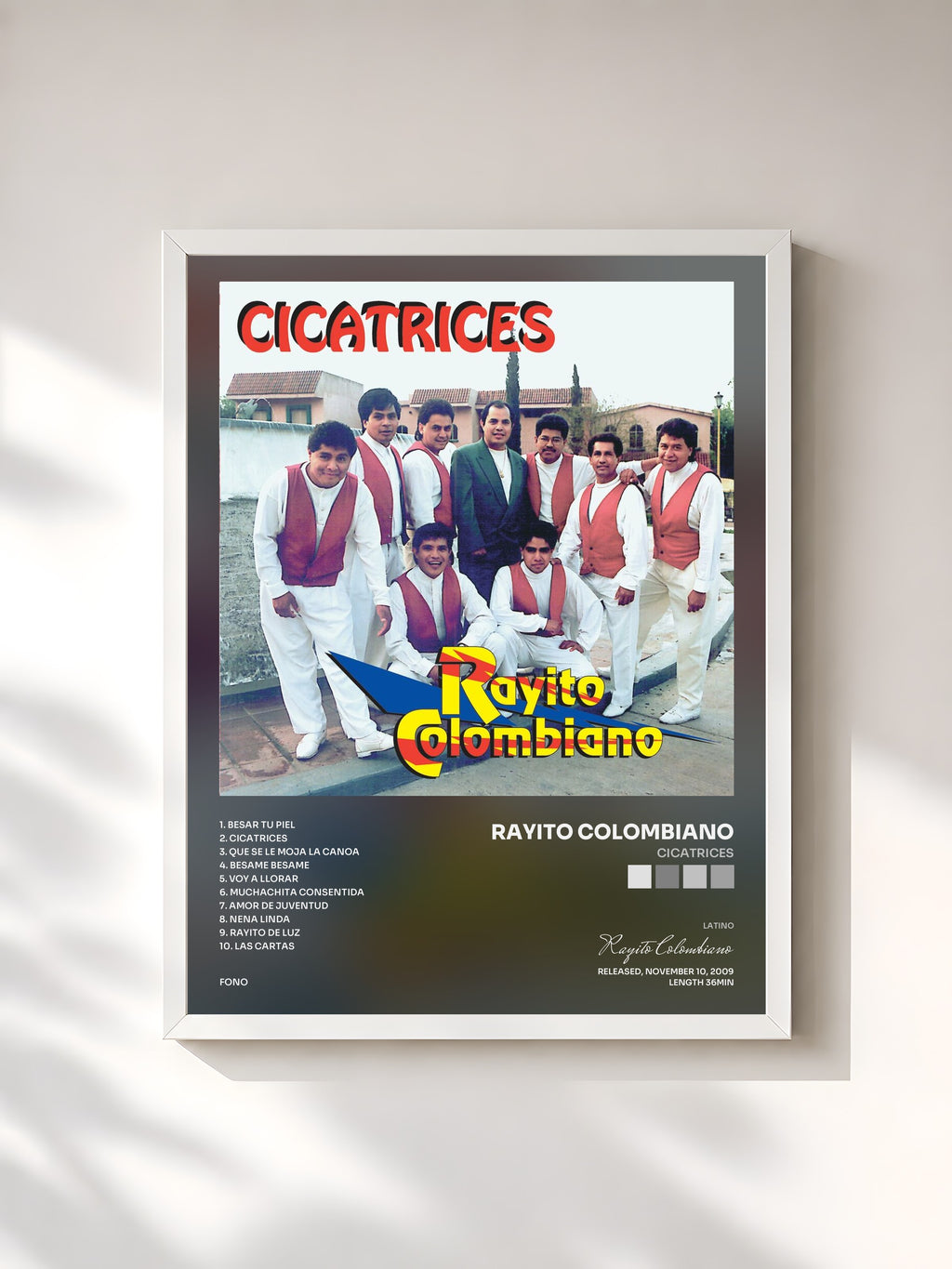 #blanc Cicatrices by Rayito Colombiano as a framed art print, white frame, printed and framed in France