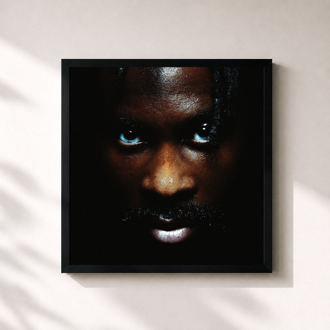 #noir Tableau carré de l'album J'AI MENTI. de Damso, cadre noir 32x32 cm