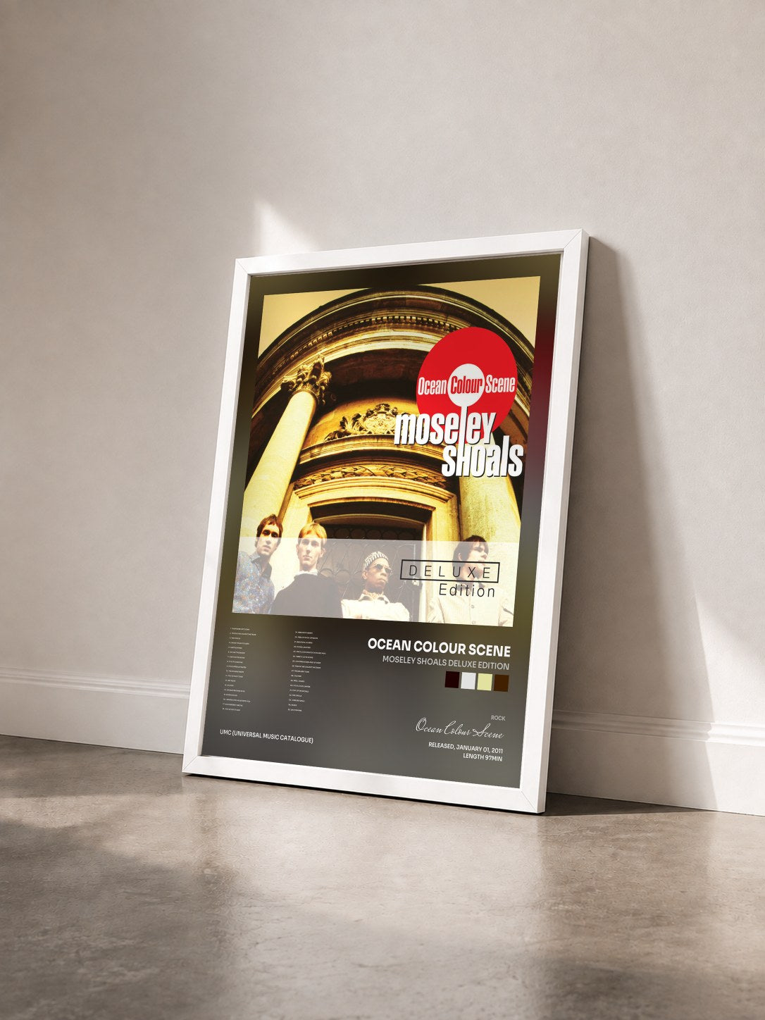 #blanc Tableau de l'album Moseley Shoals Deluxe Edition de Ocean Colour Scene vu de trois quarts, cadre blanc