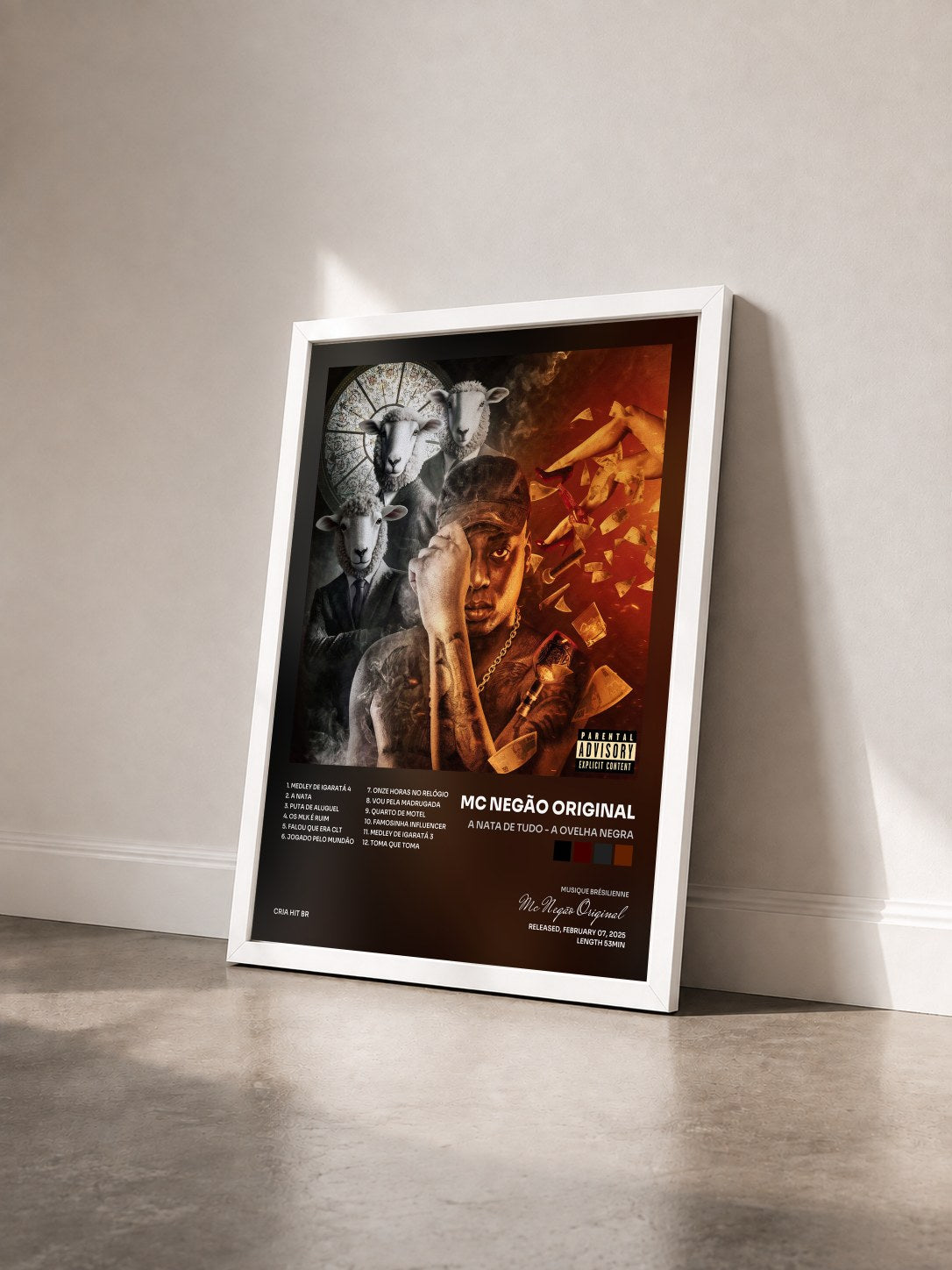 #blanc Tableau de l'album A Nata de Tudo - A Ovelha Negra de Mc Negão Original vu de trois quarts, cadre blanc