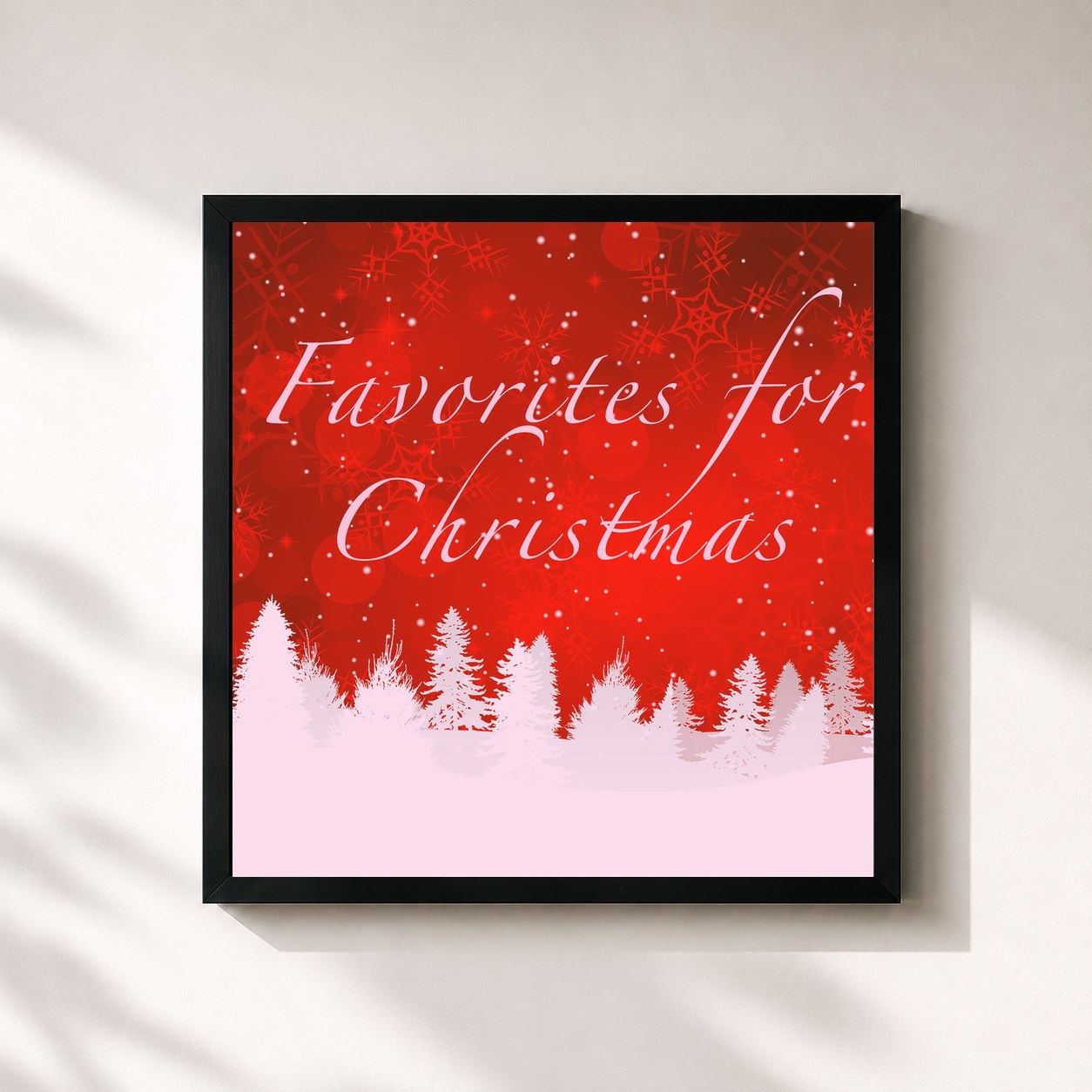#noir Tableau carré de l'album Favorites for Christmas de Canciones De Navidad, cadre noir 32x32 cm