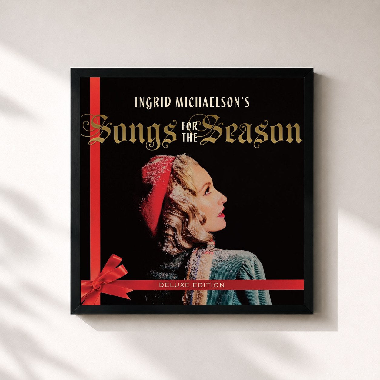 #noir Tableau carré de l'album Ingrid Michaelson's Songs for the Season Deluxe Edition de Ingrid Michaelson, cadre noir 32x32 cm