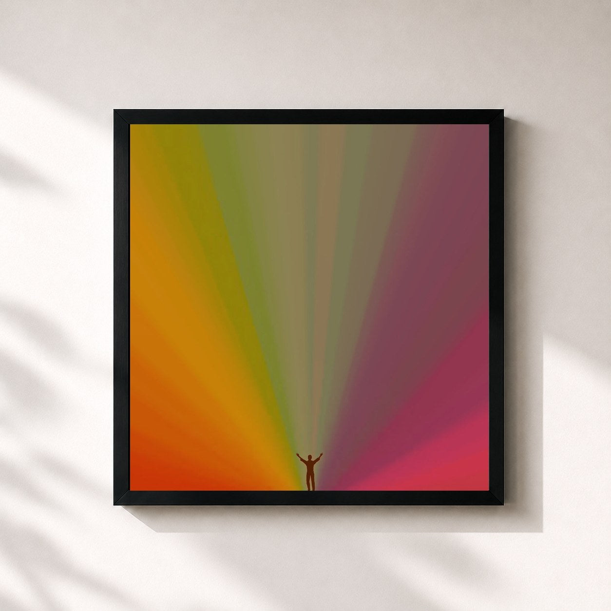 #noir Tableau carré de l'album Edward Sharpe & The Magnetic Zeros de Edward Sharpe & The Magnetic Zeros, cadre noir 32x32 cm