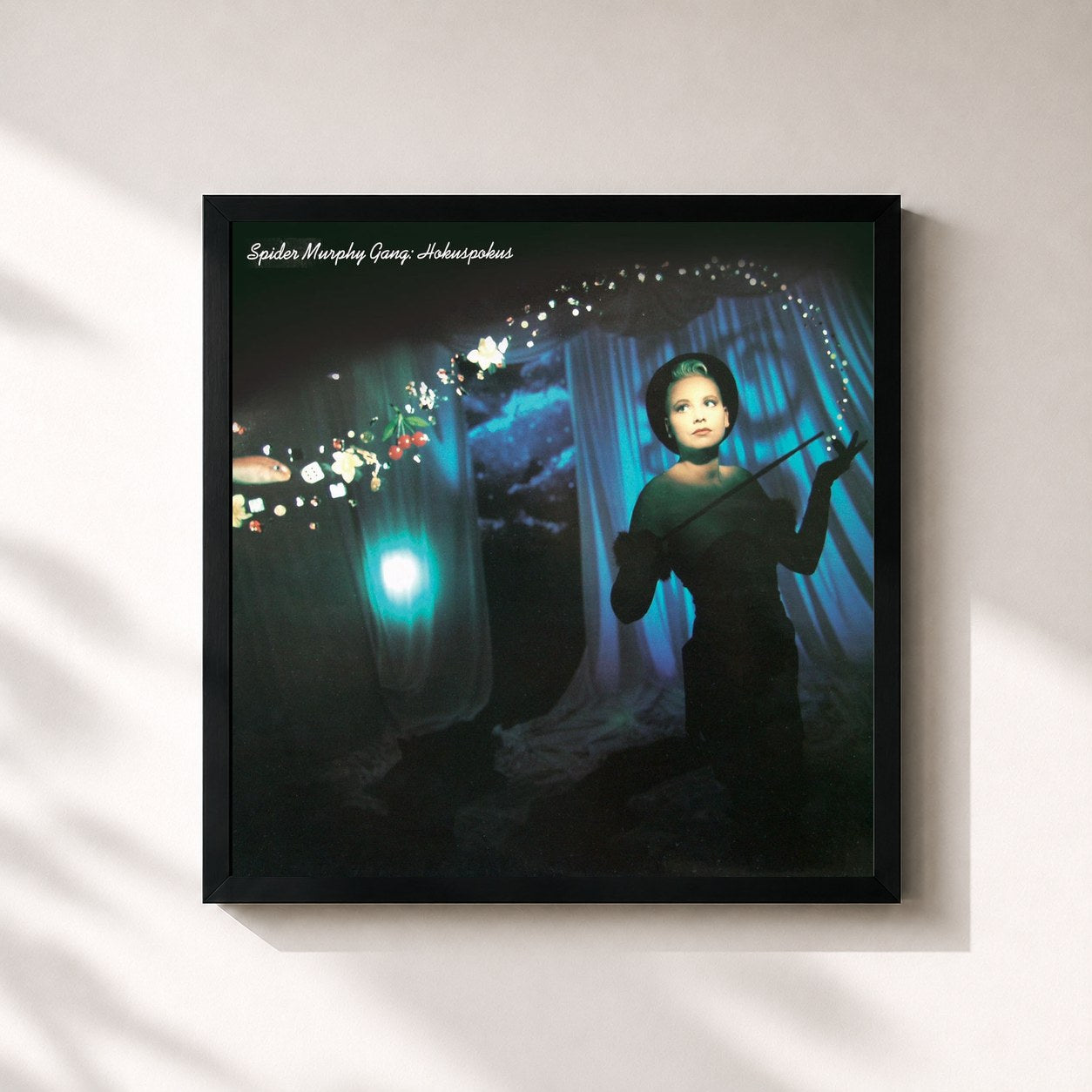 #noir Tableau carré de l'album Hokus Pokus (Remastered) de Spider Murphy Gang, cadre noir 32x32 cm