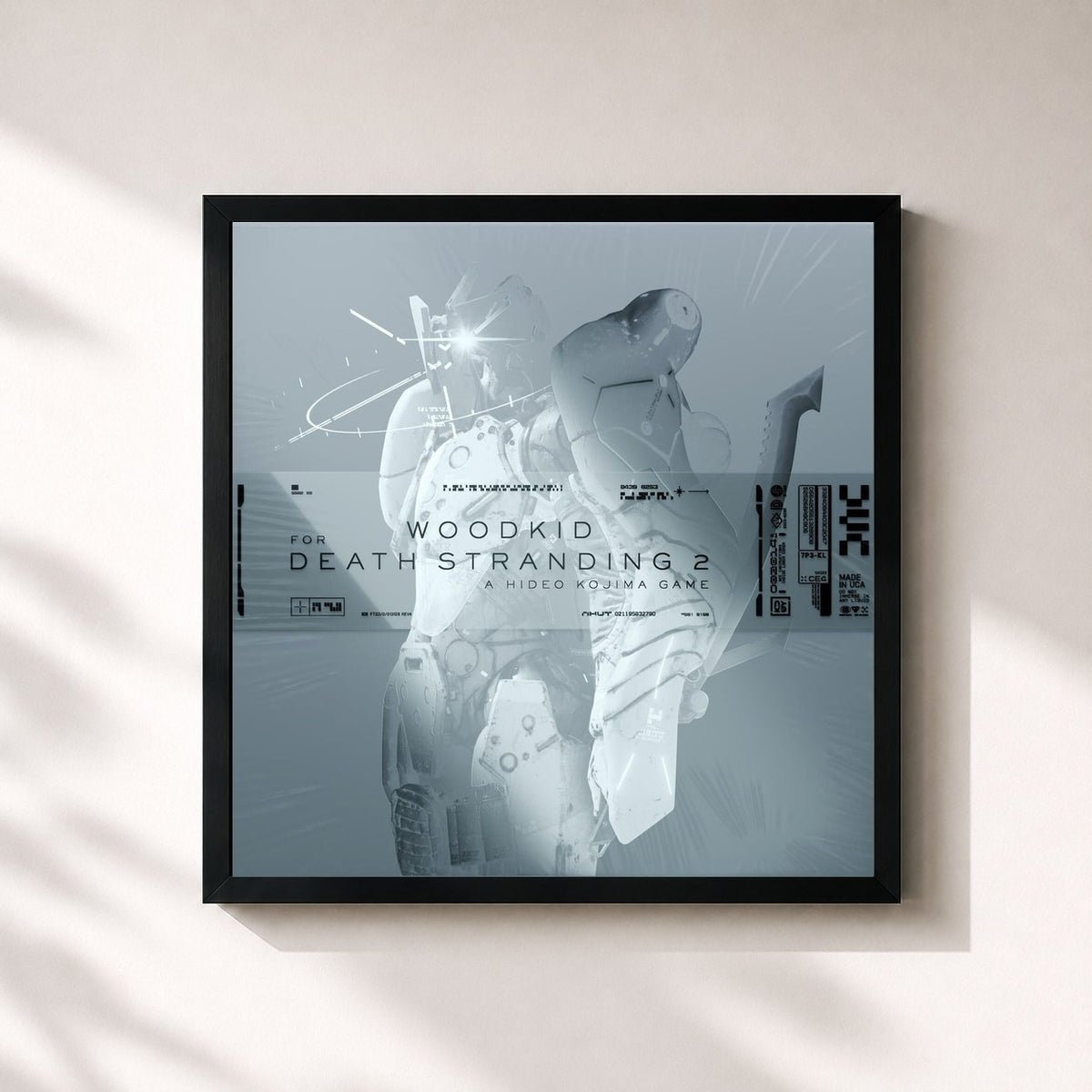 #noir Tableau carré de l'album WOODKID FOR DEATH STRANDING 2: ON THE BEACH de Woodkid, cadre noir 32x32 cm
