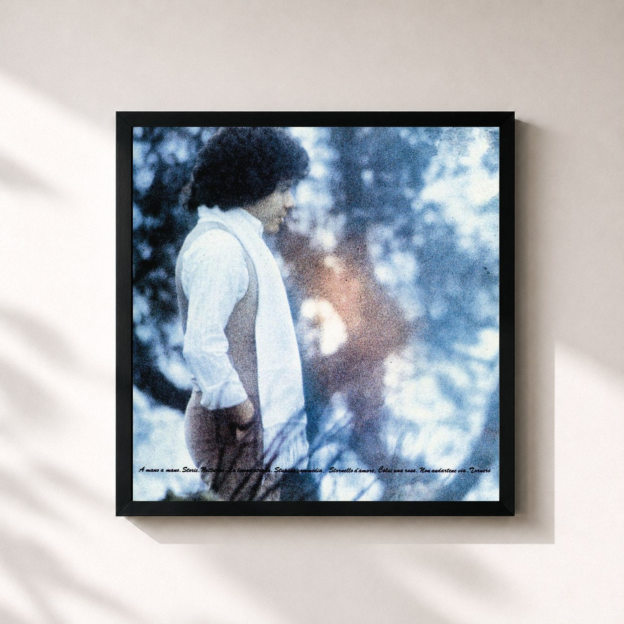 #noir Tableau carré de l'album Riccardo Cocciante (1978) de Riccardo Cocciante, cadre noir 32x32 cm