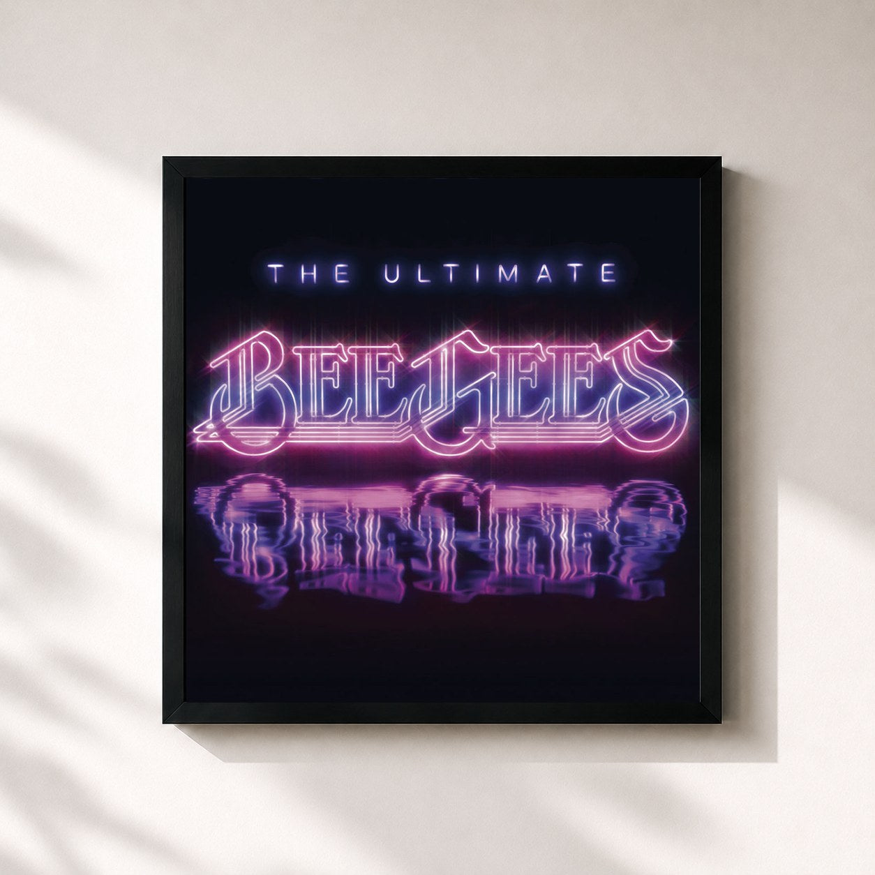 #noir The Ultimate Bee Gees by Bee Gees as a square framed art print, black 32x32 cm frame