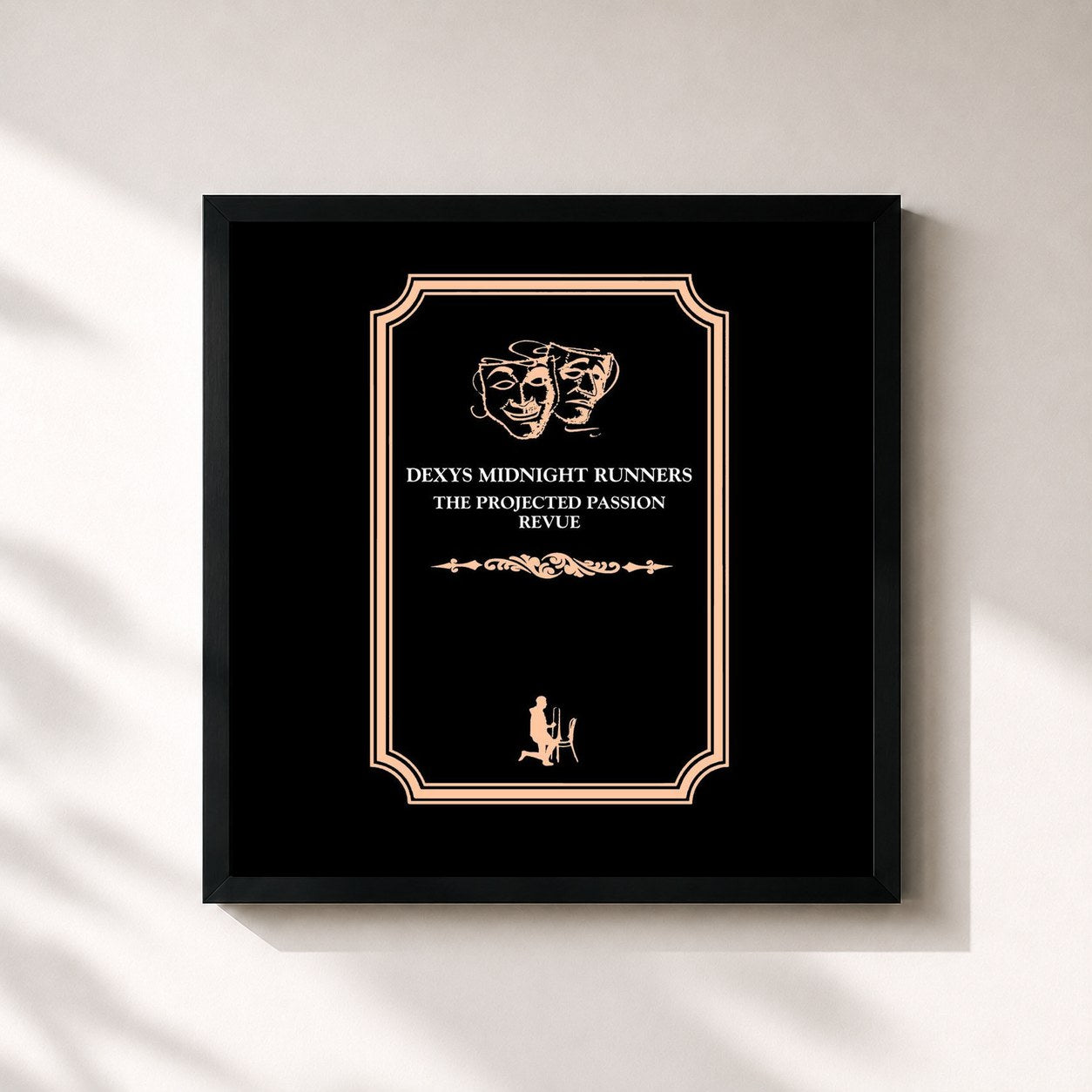 #noir Tableau carré de l'album The Projected Passion Revue de Dexys Midnight Runners, cadre noir 32x32 cm
