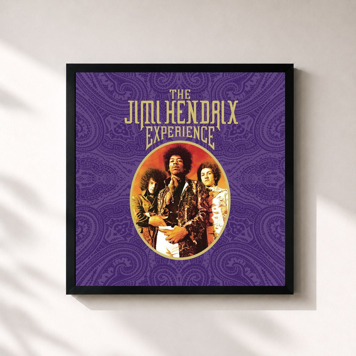 #noir Tableau carré de l'album The Jimi Hendrix Experience (Deluxe Reissue) de Jimi Hendrix, cadre noir 32x32 cm