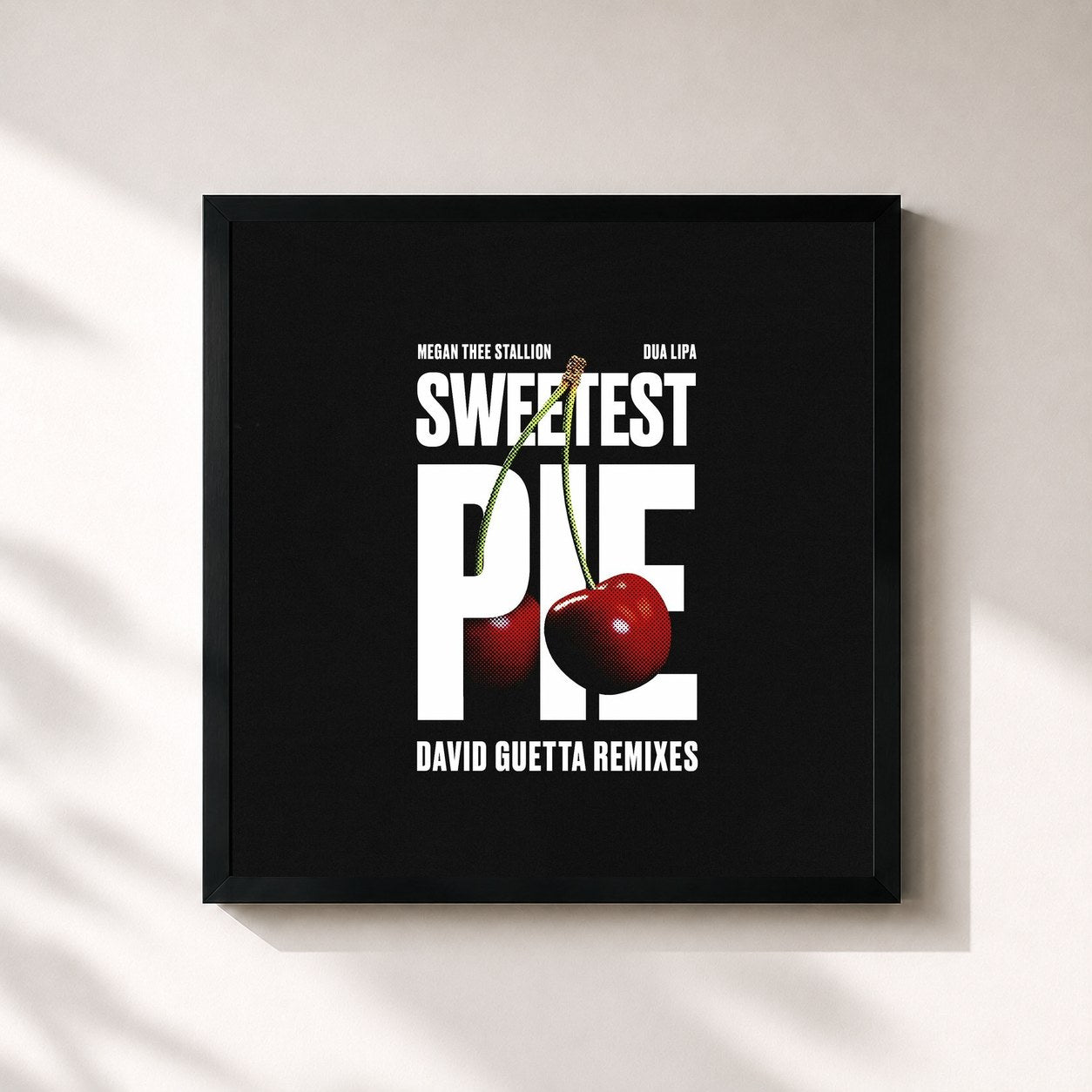 #noir Tableau carré de l'album Sweetest Pie (David Guetta Remixes) de Megan Thee Stallion, cadre noir 32x32 cm