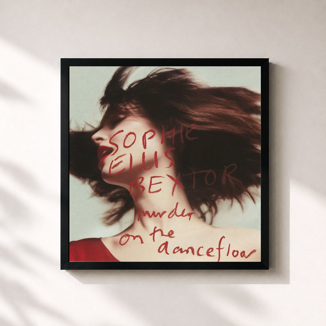 #noir Tableau carré de l'album Murder On The Dancefloor de Sophie Ellis-Bextor, cadre noir 32x32 cm