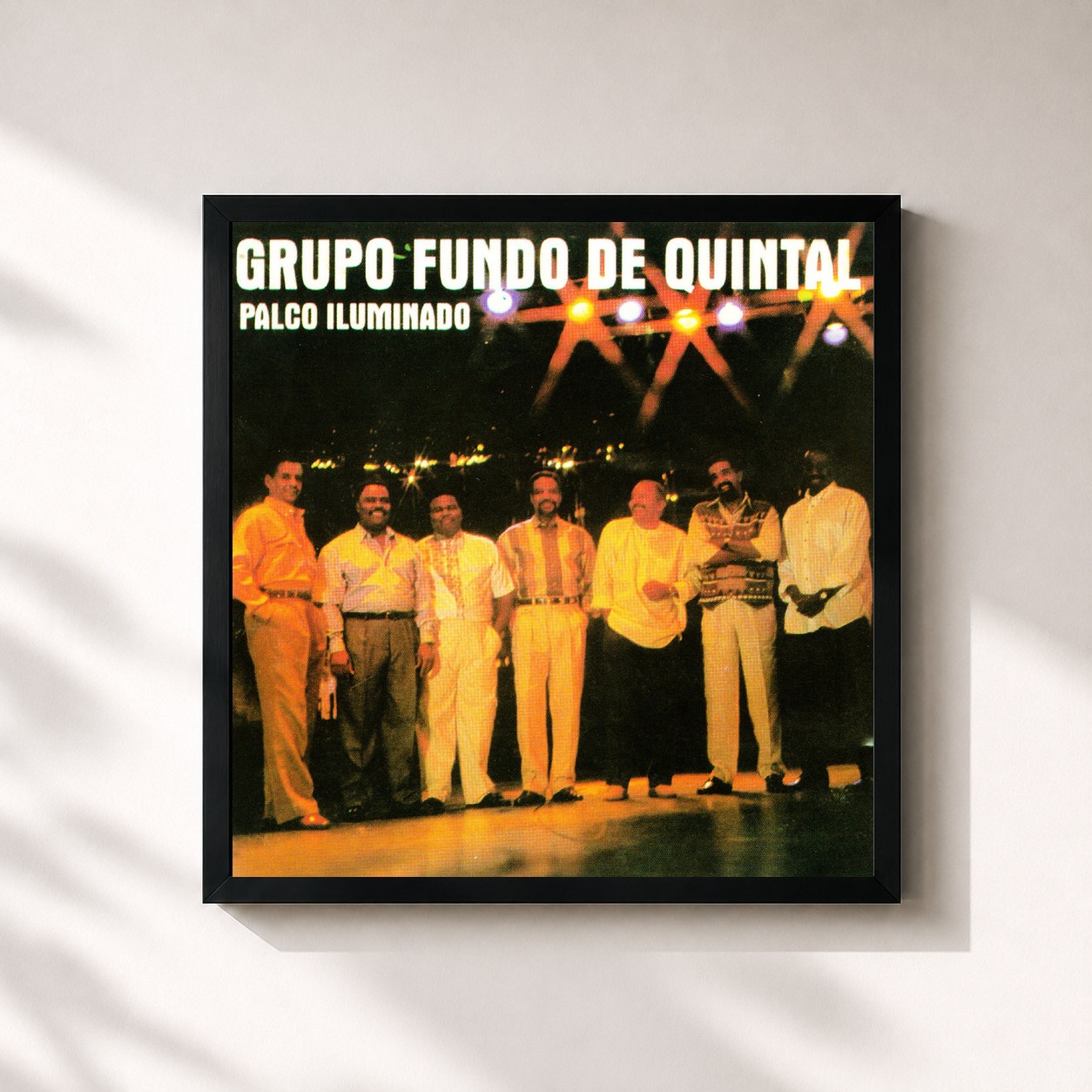 #noir Tableau carré de l'album Palco Iluminado de Grupo Fundo De Quintal, cadre noir 32x32 cm